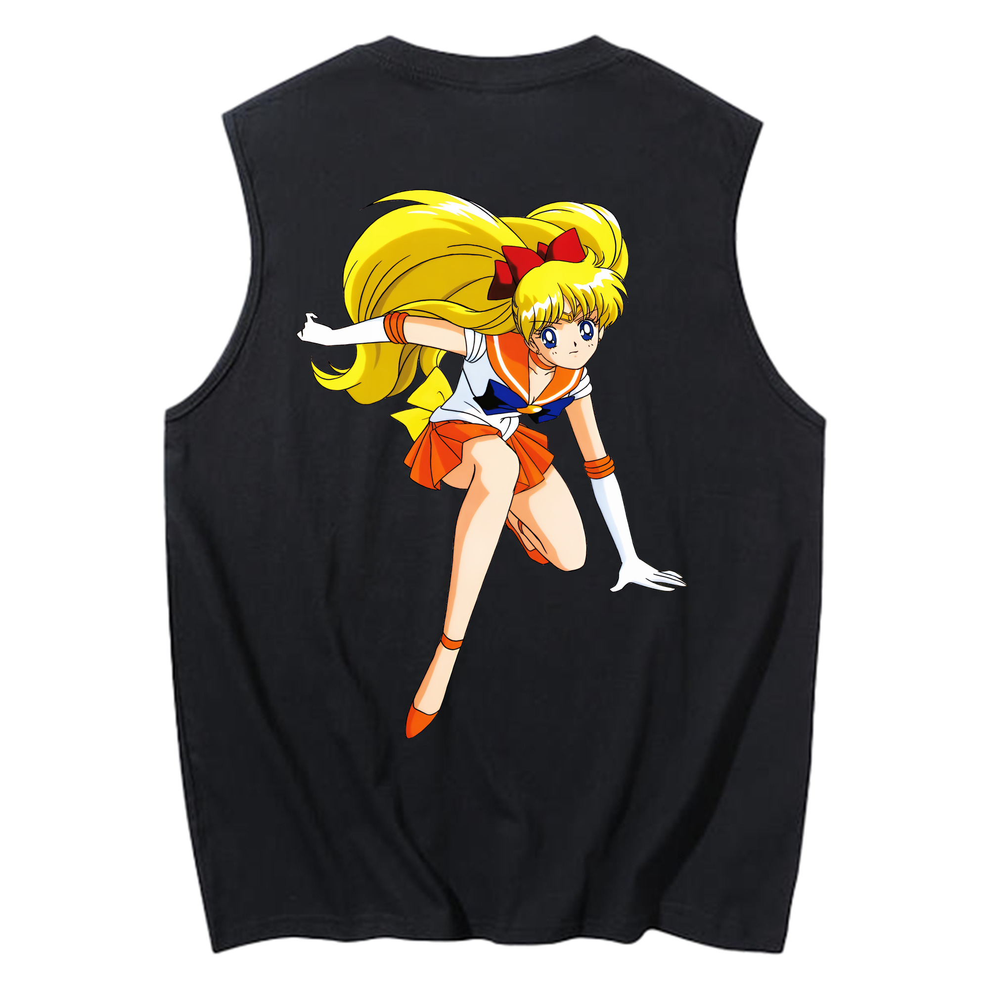 （画像用） 美少女戦士セーラームーン 愛野 美奈子 あいの みなこ Sailor Moon Aino Minako コットン100％タンクトップ（背面プリント）