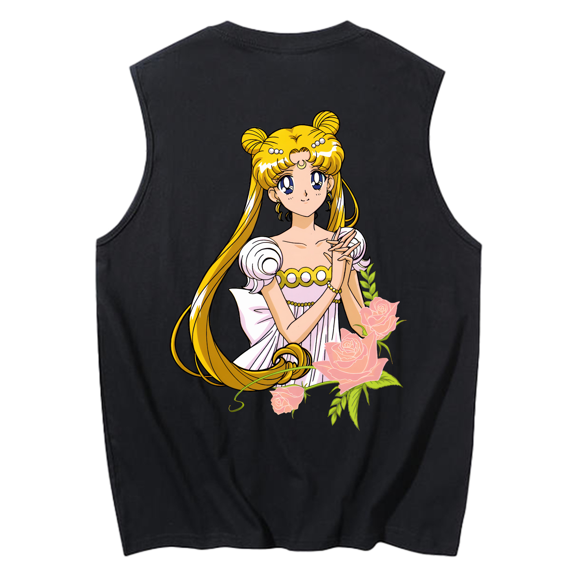 （画像用） 美少女戦士セーラームーン 愛野 美奈子 あいの みなこ Sailor Moon Aino Minako コットン100％タンクトップ（背面プリント）
