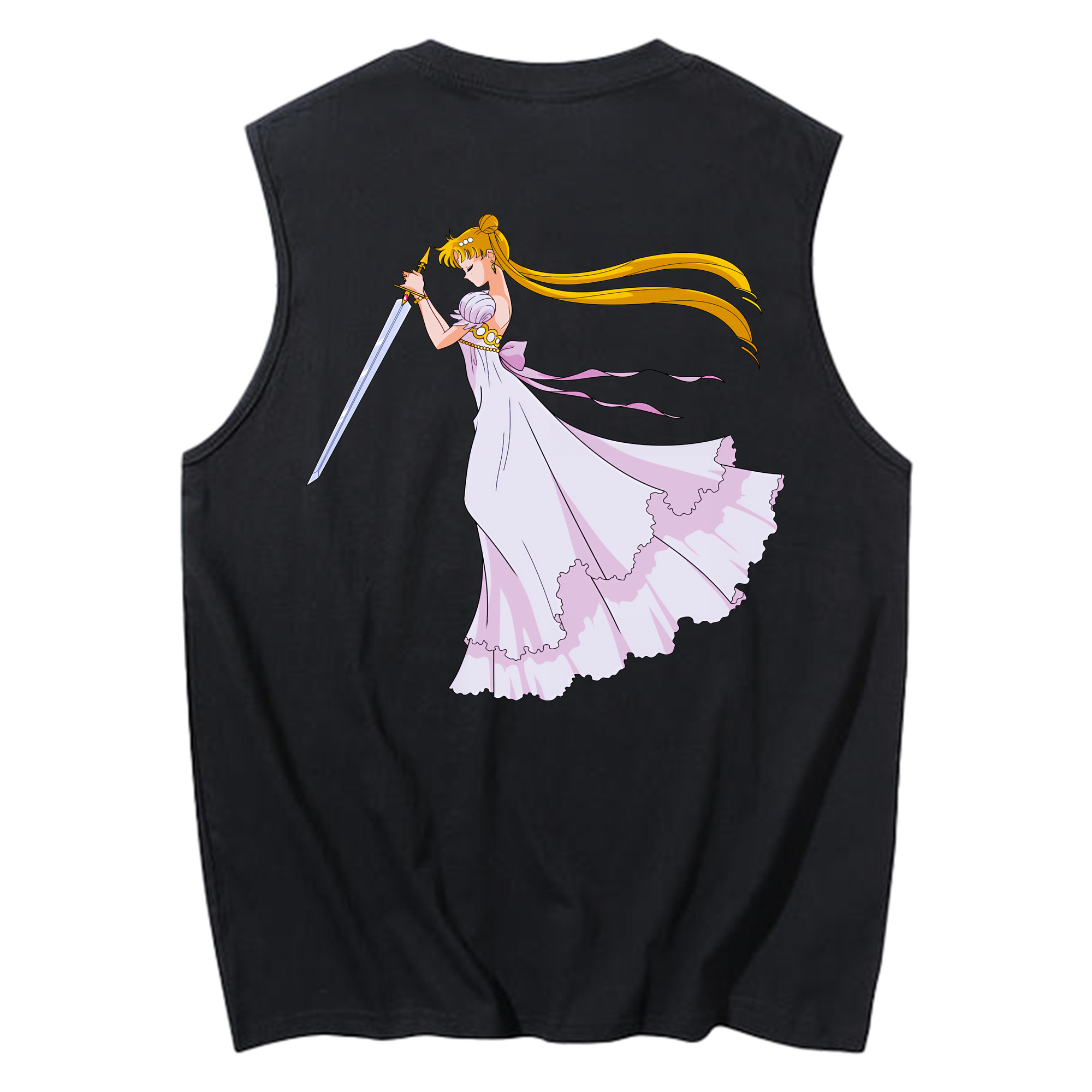 （画像用） 美少女戦士セーラームーン 愛野 美奈子 あいの みなこ Sailor Moon Aino Minako コットン100％タンクトップ（背面プリント）