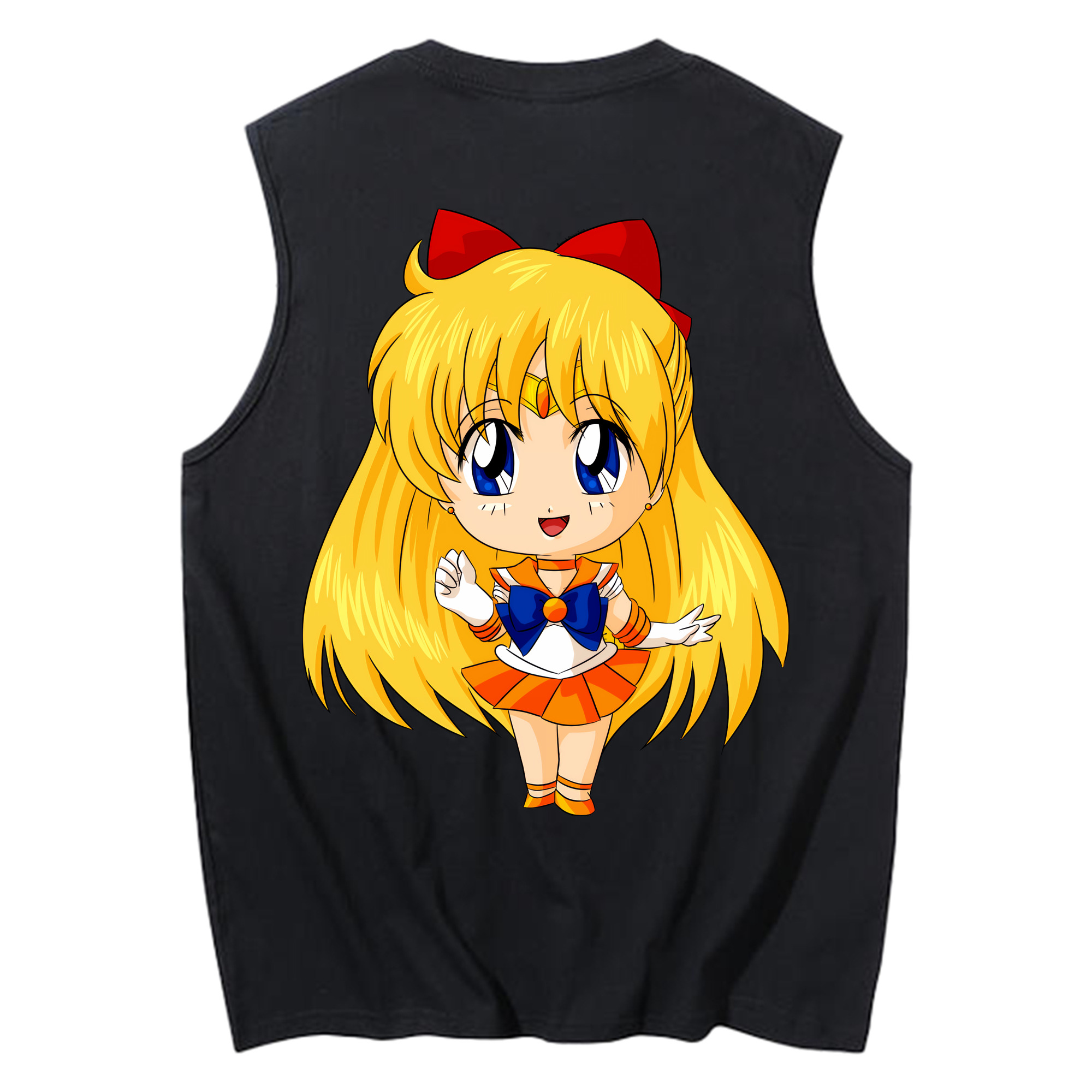 （画像用） 美少女戦士セーラームーン 愛野 美奈子 あいの みなこ Sailor Moon Aino Minako コットン100％タンクトップ（背面プリント）
