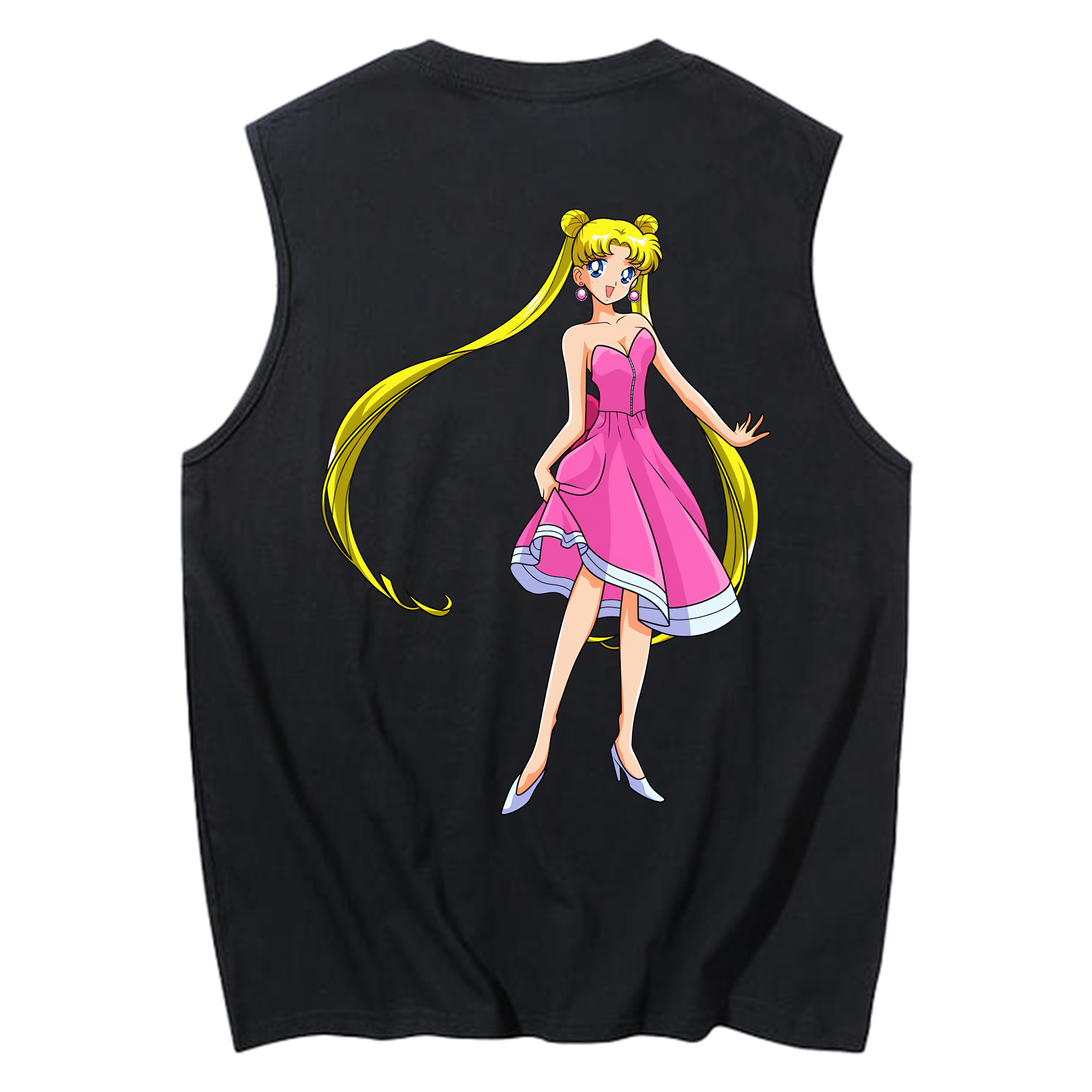 （画像用） 美少女戦士セーラームーン 愛野 美奈子 あいの みなこ Sailor Moon Aino Minako コットン100％タンクトップ（背面プリント）
