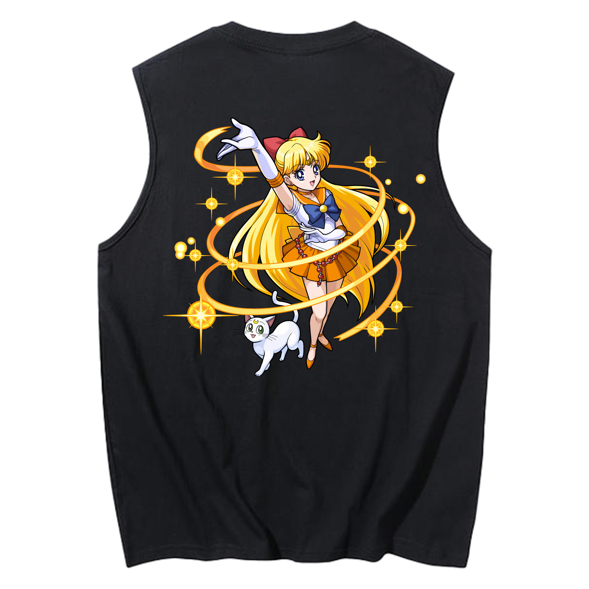 （画像用） 美少女戦士セーラームーン 愛野 美奈子 あいの みなこ Sailor Moon Aino Minako コットン100％タンクトップ（背面プリント）