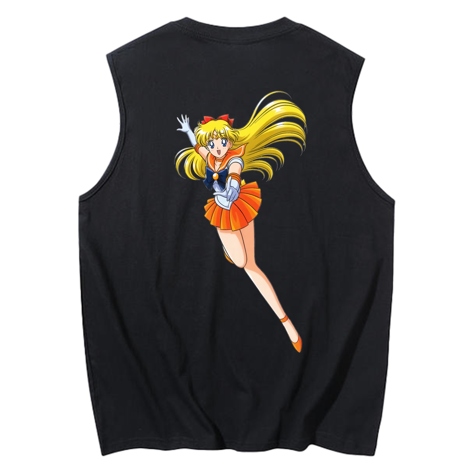 （画像用） 美少女戦士セーラームーン 愛野 美奈子 あいの みなこ Sailor Moon Aino Minako コットン100％タンクトップ（背面プリント）