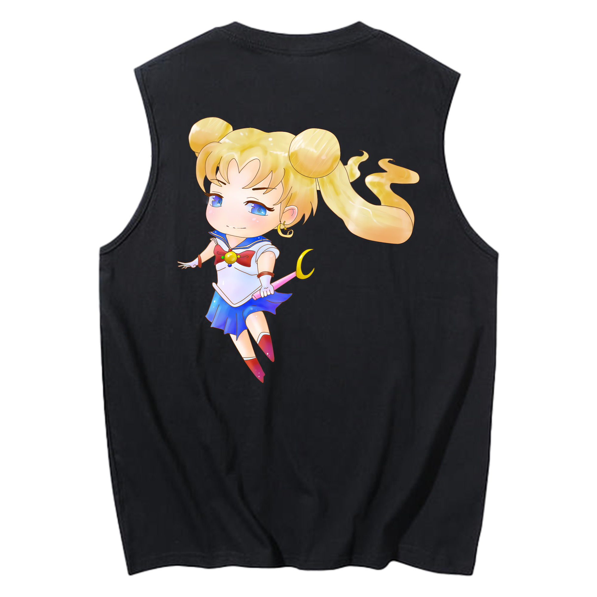 （画像用） 美少女戦士セーラームーン 愛野 美奈子 あいの みなこ Sailor Moon Aino Minako コットン100％タンクトップ（背面プリント）