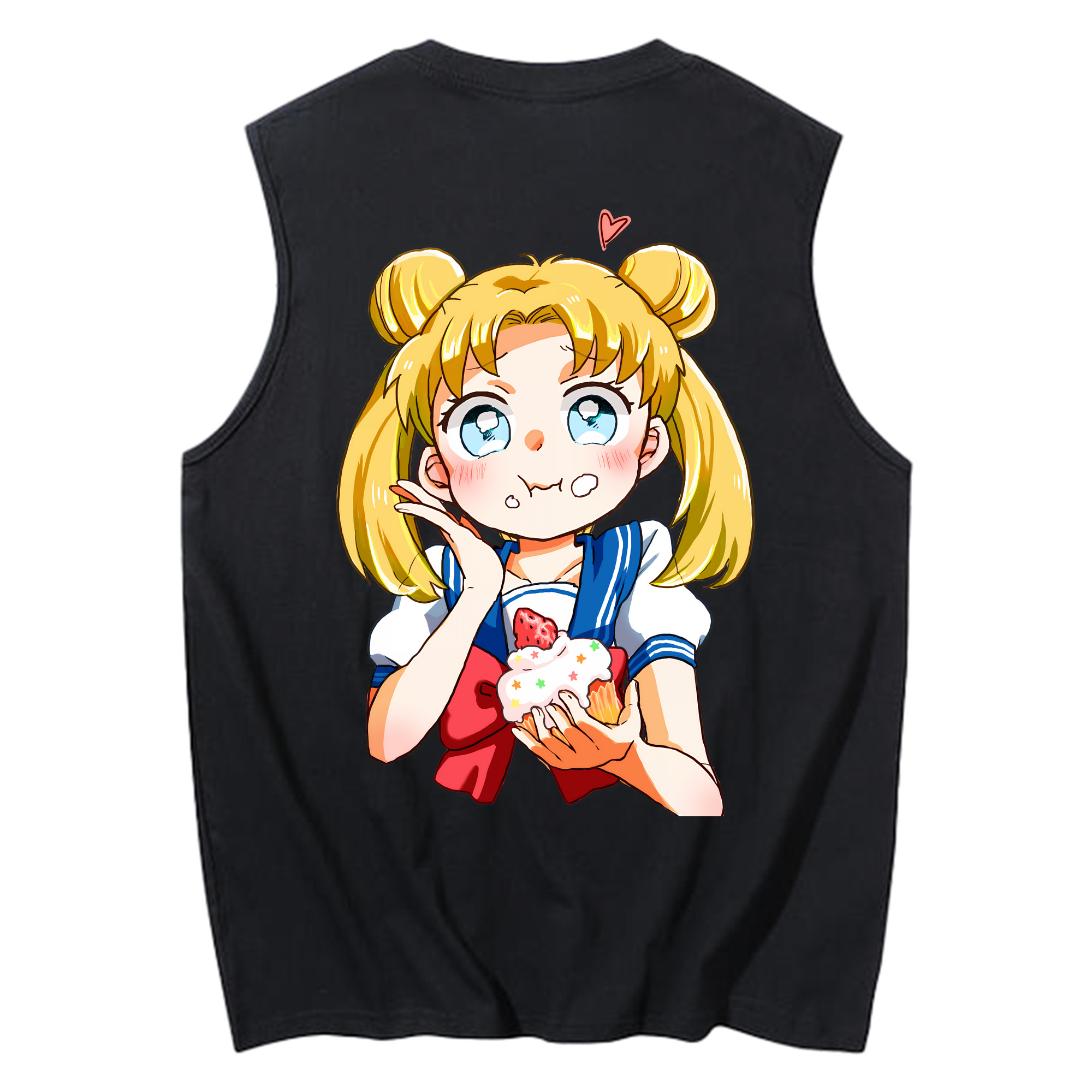 （画像用） 美少女戦士セーラームーン 愛野 美奈子 あいの みなこ Sailor Moon Aino Minako コットン100％タンクトップ（背面プリント）