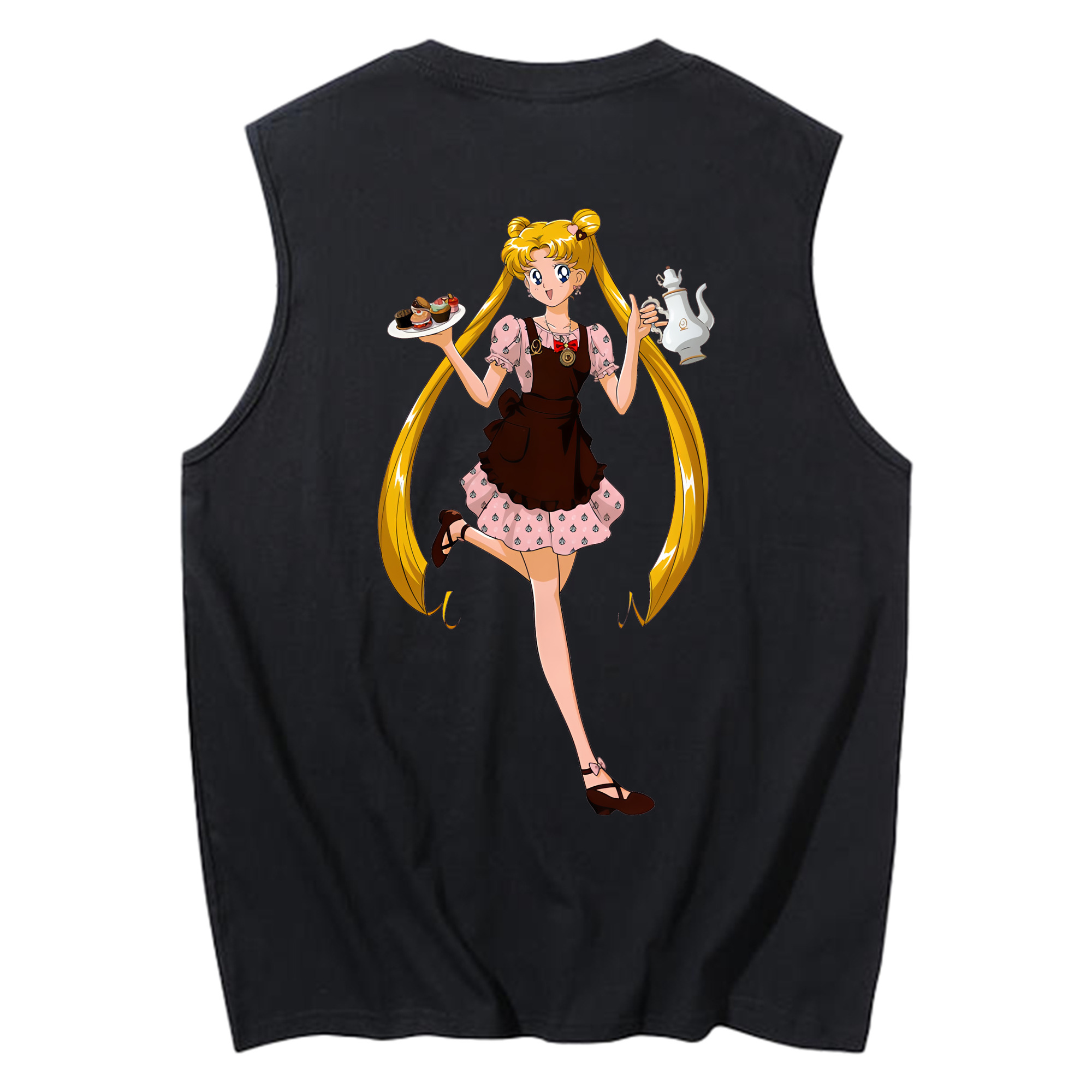 （画像用） 美少女戦士セーラームーン 愛野 美奈子 あいの みなこ Sailor Moon Aino Minako コットン100％タンクトップ（背面プリント）
