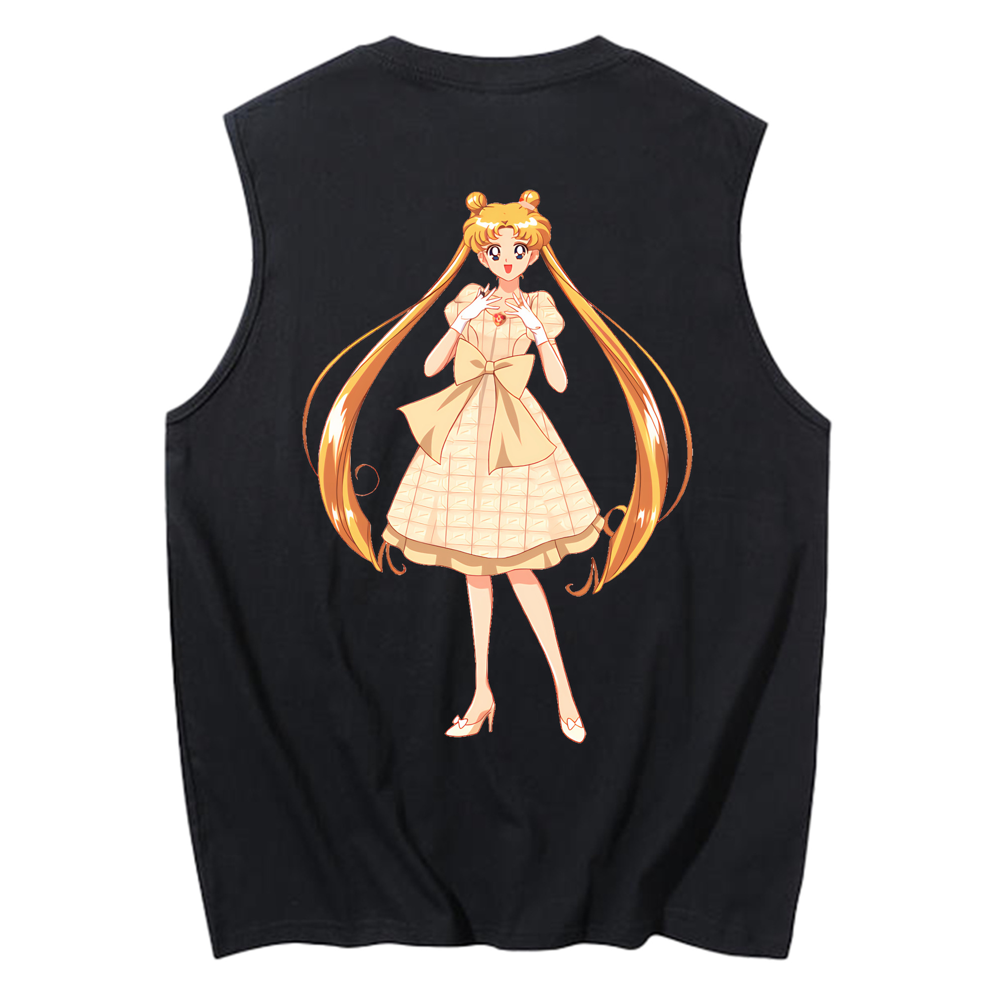 （画像用） 美少女戦士セーラームーン 愛野 美奈子 あいの みなこ Sailor Moon Aino Minako コットン100％タンクトップ（背面プリント）