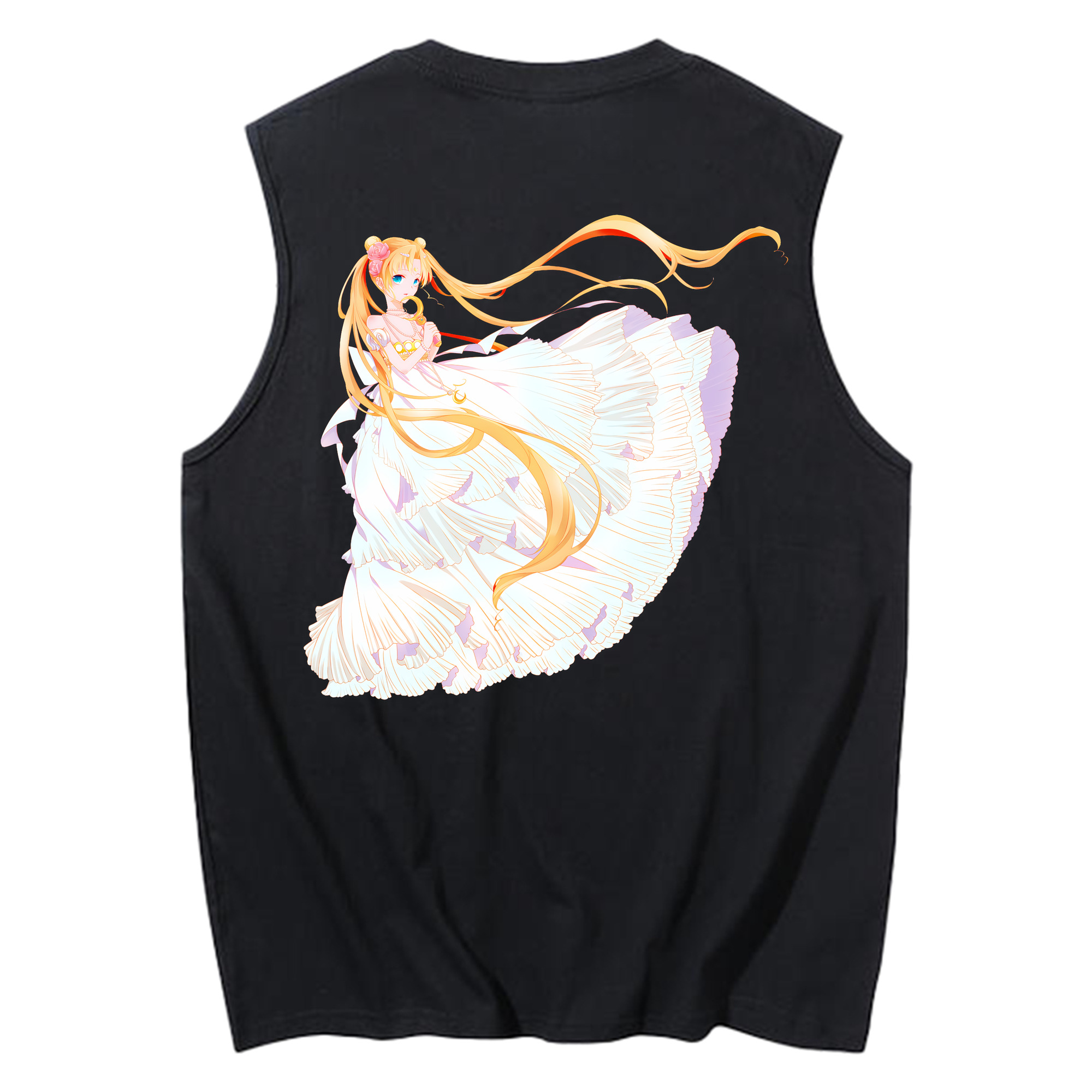 （画像用） 美少女戦士セーラームーン 愛野 美奈子 あいの みなこ Sailor Moon Aino Minako コットン100％タンクトップ（背面プリント）