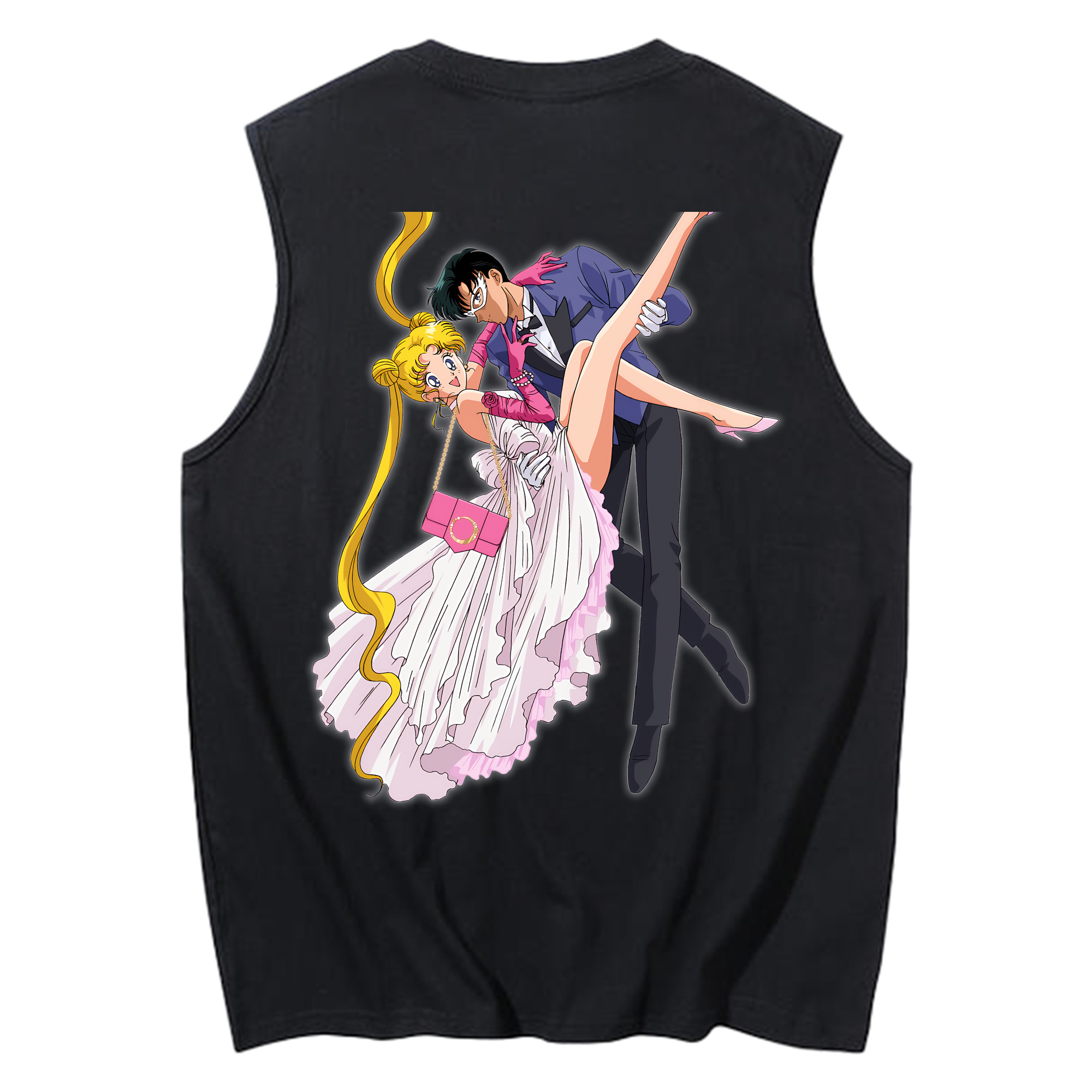 （画像用） 美少女戦士セーラームーン 愛野 美奈子 あいの みなこ Sailor Moon Aino Minako コットン100％タンクトップ（背面プリント）