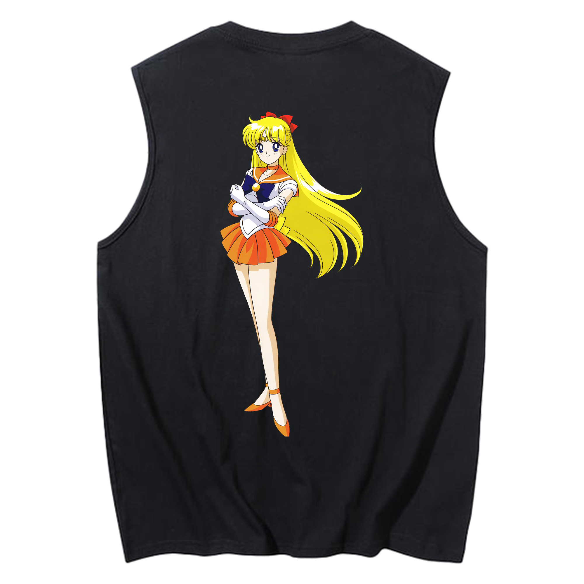 （画像用） 美少女戦士セーラームーン 愛野 美奈子 あいの みなこ Sailor Moon Aino Minako コットン100％タンクトップ（背面プリント）