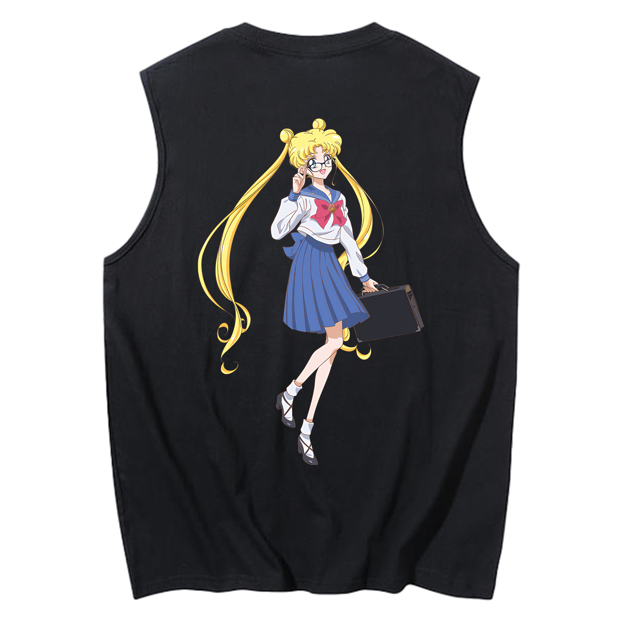 （画像用） 美少女戦士セーラームーン 愛野 美奈子 あいの みなこ Sailor Moon Aino Minako コットン100％タンクトップ（背面プリント）