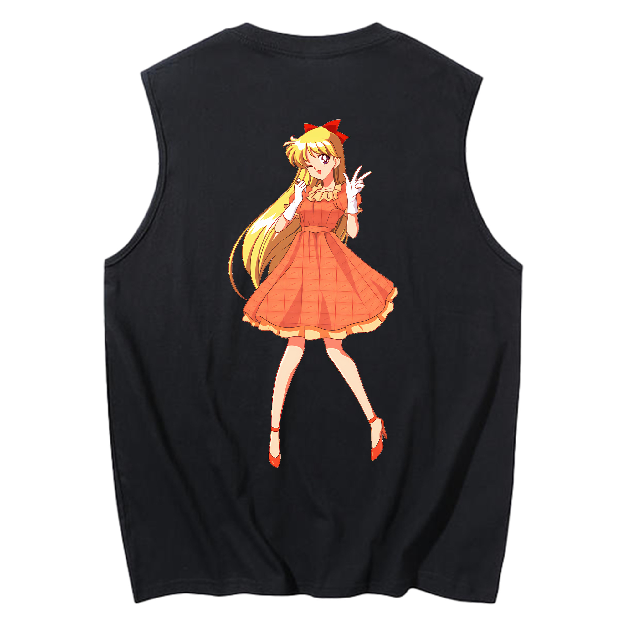（画像用） 美少女戦士セーラームーン 愛野 美奈子 あいの みなこ Sailor Moon Aino Minako コットン100％タンクトップ（背面プリント）
