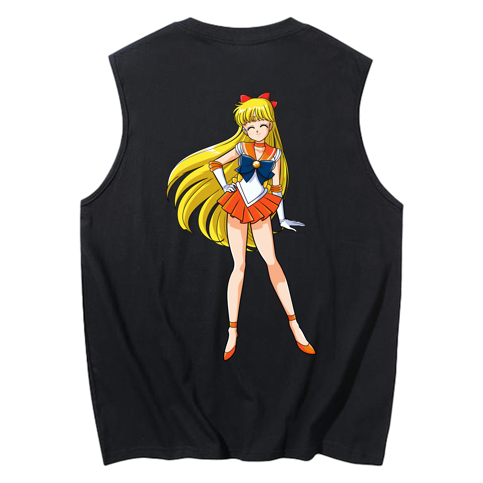 （画像用） 美少女戦士セーラームーン 愛野 美奈子 あいの みなこ Sailor Moon Aino Minako コットン100％タンクトップ（背面プリント）