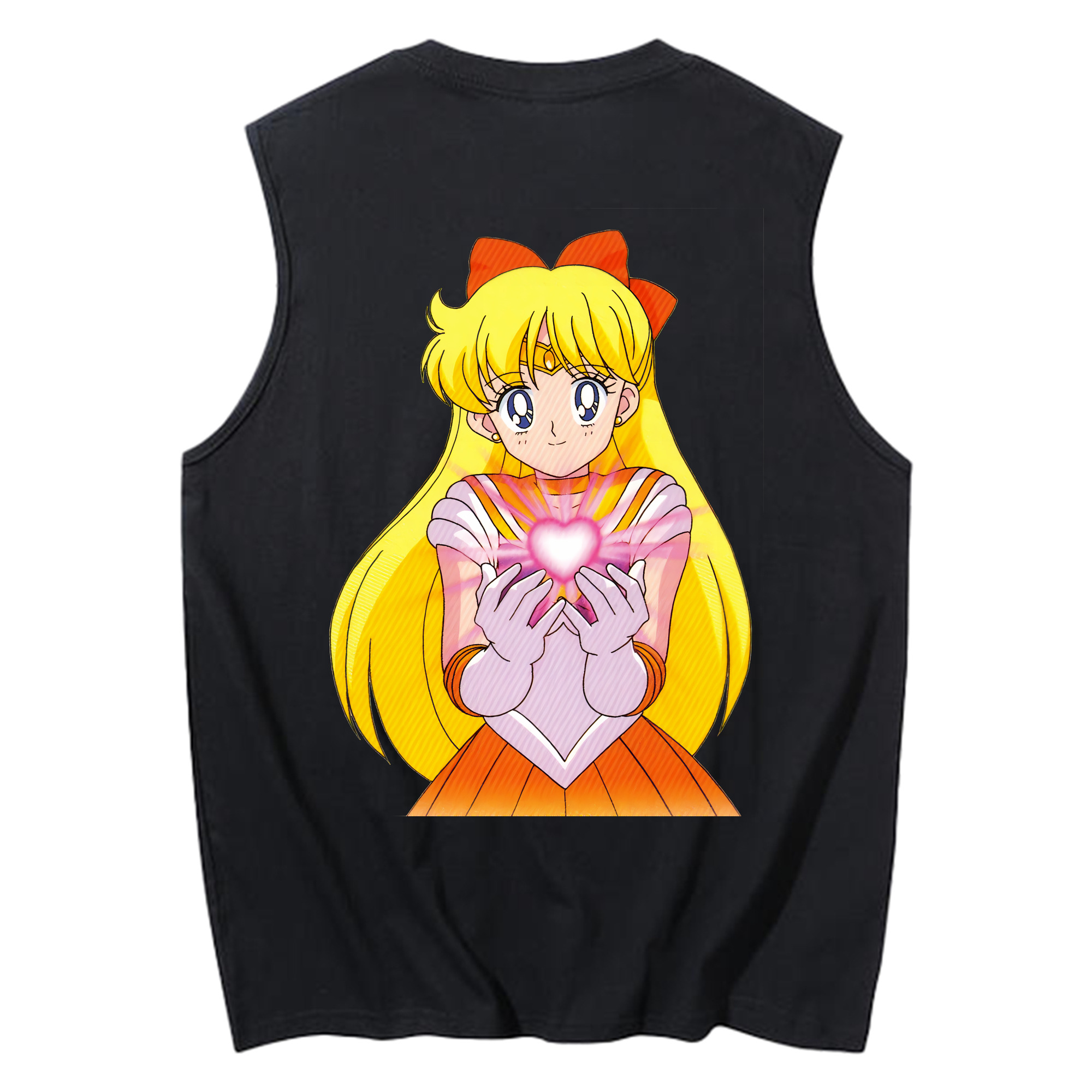 （画像用） 美少女戦士セーラームーン 愛野 美奈子 あいの みなこ Sailor Moon Aino Minako コットン100％タンクトップ（背面プリント）