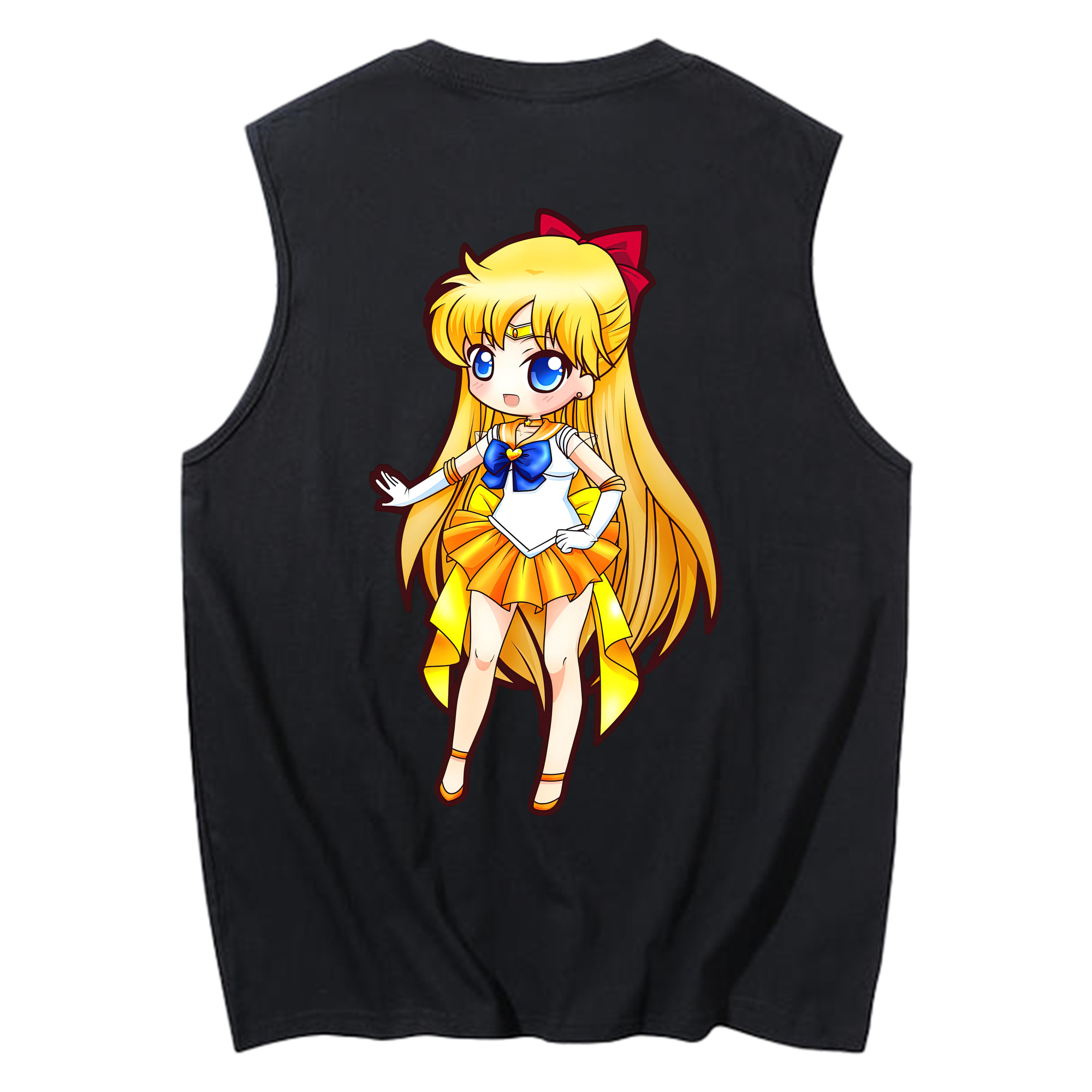 （画像用） 美少女戦士セーラームーン 愛野 美奈子 あいの みなこ Sailor Moon Aino Minako コットン100％タンクトップ（背面プリント）