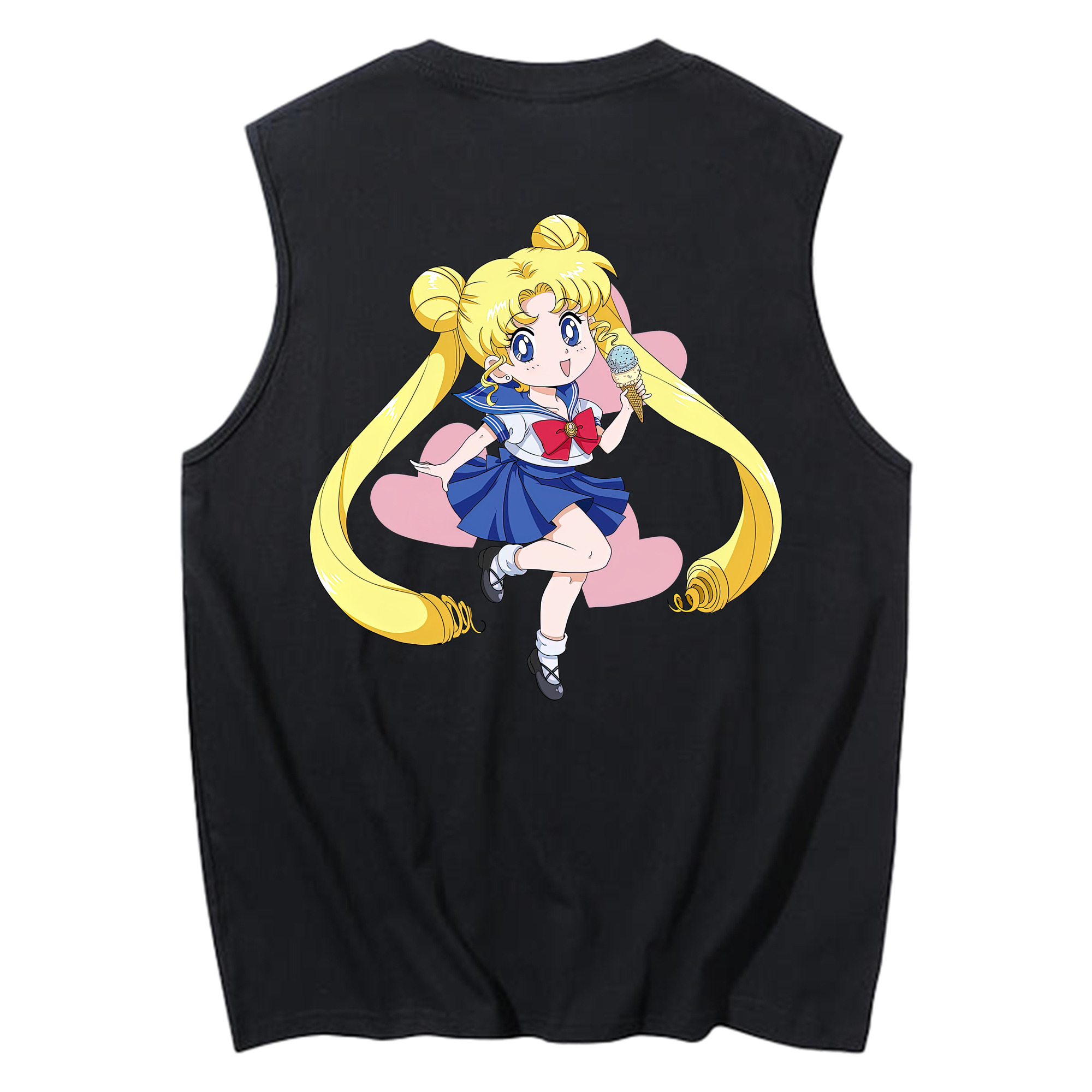 （画像用） 美少女戦士セーラームーン 愛野 美奈子 あいの みなこ Sailor Moon Aino Minako コットン100％タンクトップ（背面プリント）