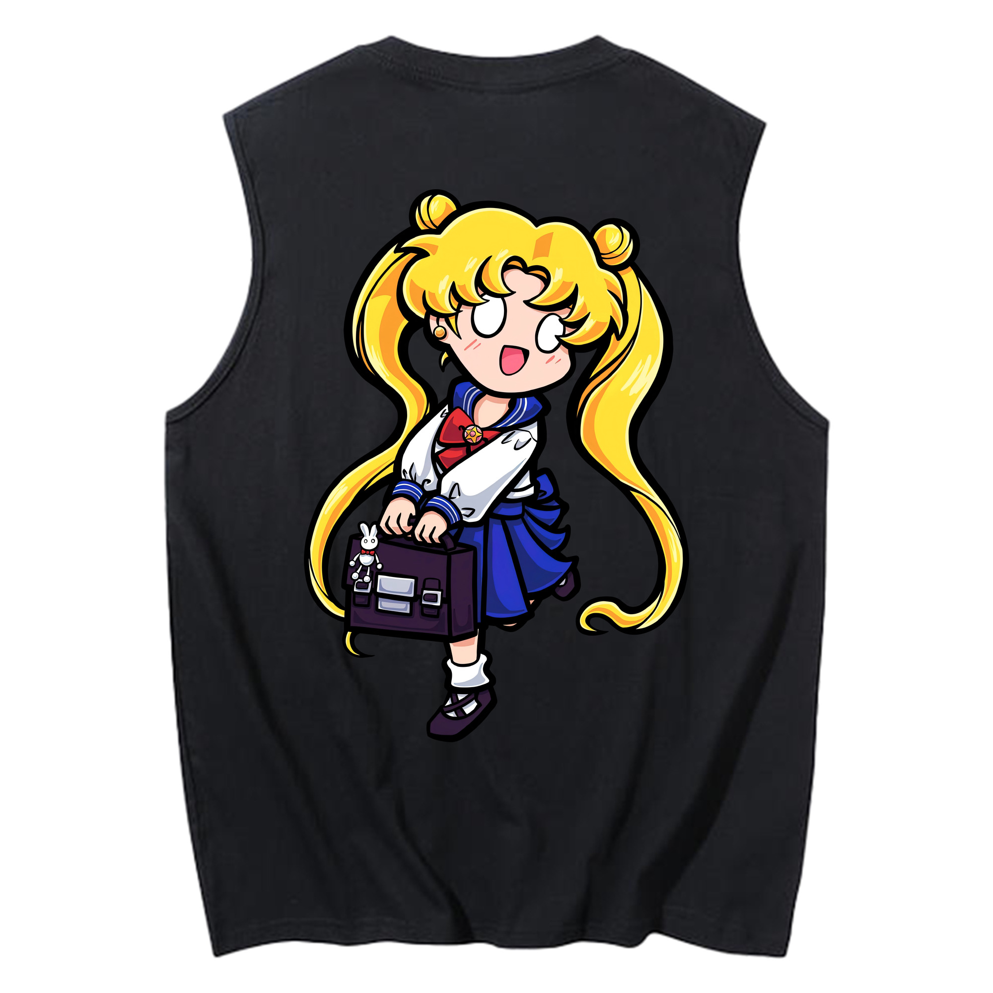 （画像用） 美少女戦士セーラームーン 愛野 美奈子 あいの みなこ Sailor Moon Aino Minako コットン100％タンクトップ（背面プリント）