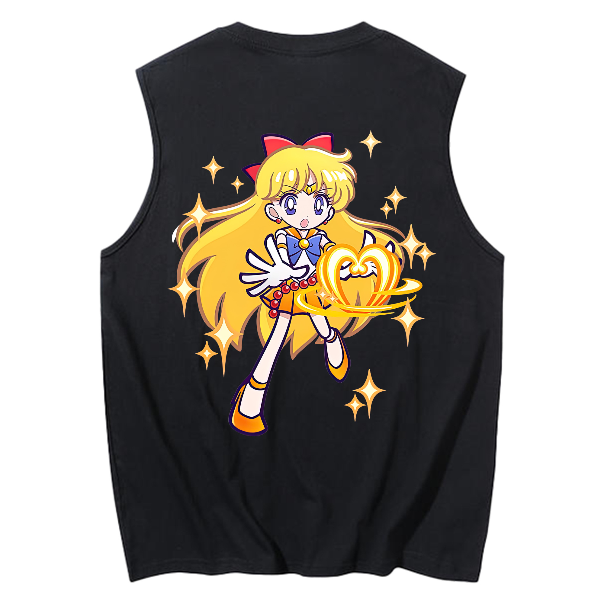 （画像用） 美少女戦士セーラームーン 愛野 美奈子 あいの みなこ Sailor Moon Aino Minako コットン100％タンクトップ（背面プリント）