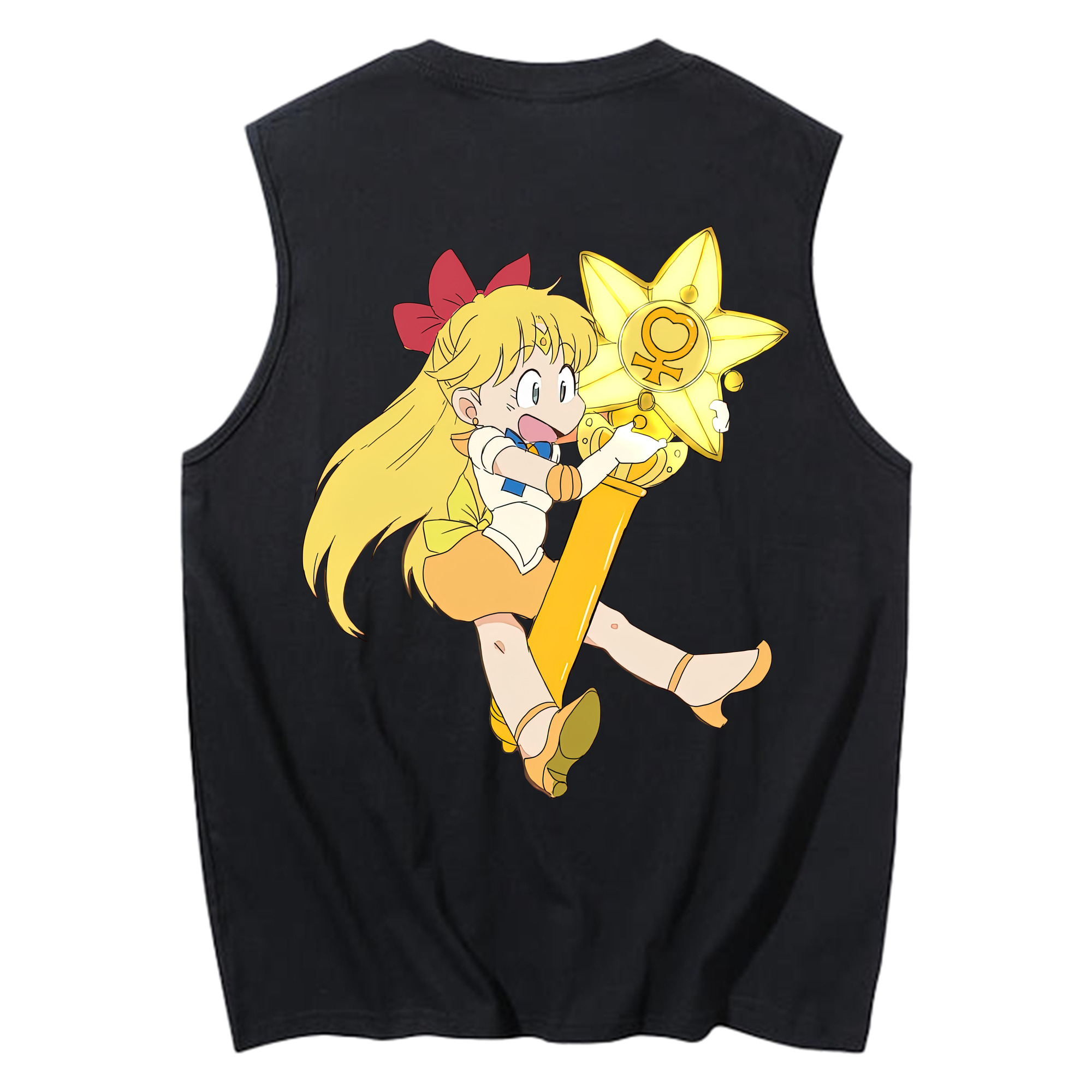 （画像用） 美少女戦士セーラームーン 愛野 美奈子 あいの みなこ Sailor Moon Aino Minako コットン100％タンクトップ（背面プリント）
