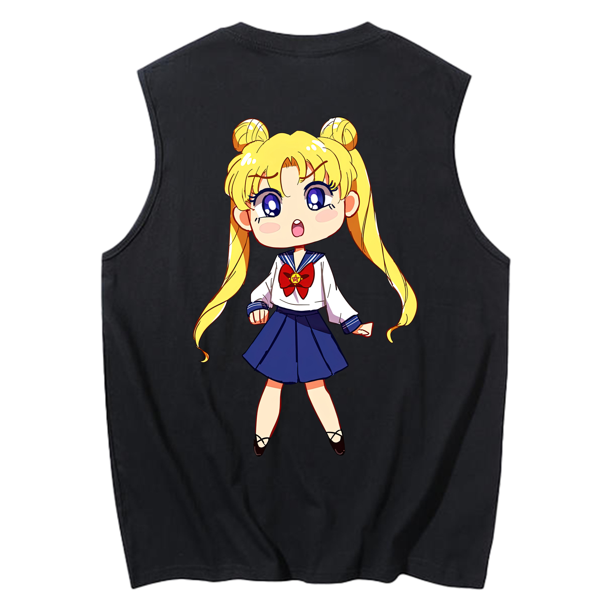 （画像用） 美少女戦士セーラームーン 愛野 美奈子 あいの みなこ Sailor Moon Aino Minako コットン100％タンクトップ（背面プリント）