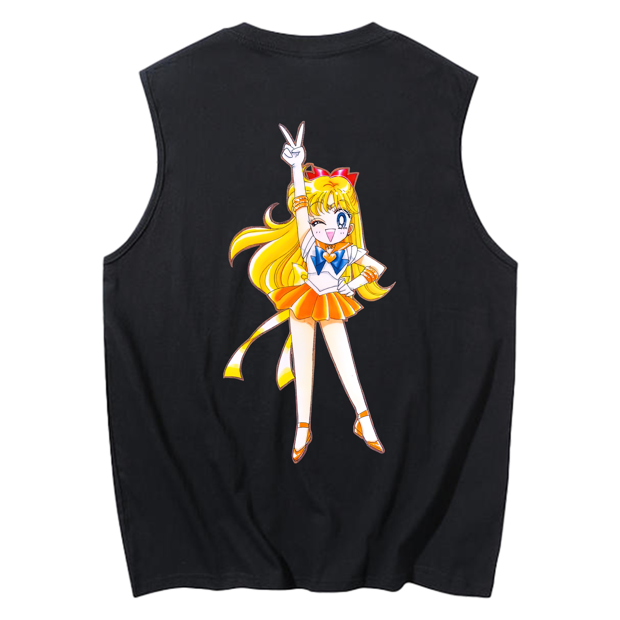 （画像用） 美少女戦士セーラームーン 愛野 美奈子 あいの みなこ Sailor Moon Aino Minako コットン100％タンクトップ（背面プリント）