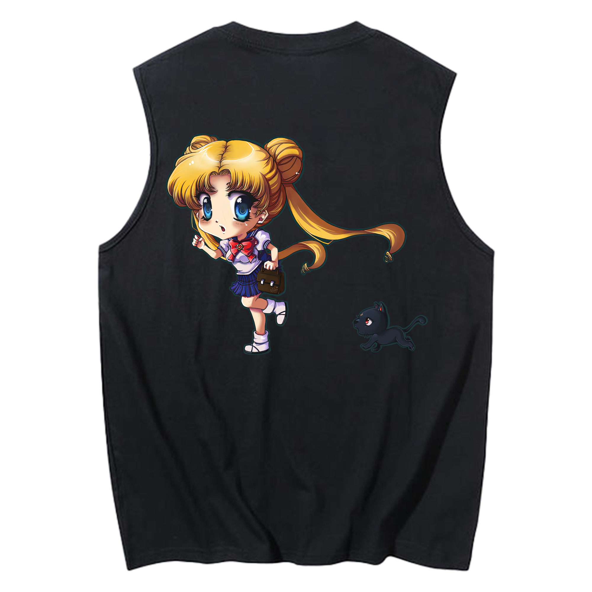 （画像用） 美少女戦士セーラームーン 愛野 美奈子 あいの みなこ Sailor Moon Aino Minako コットン100％タンクトップ（背面プリント）