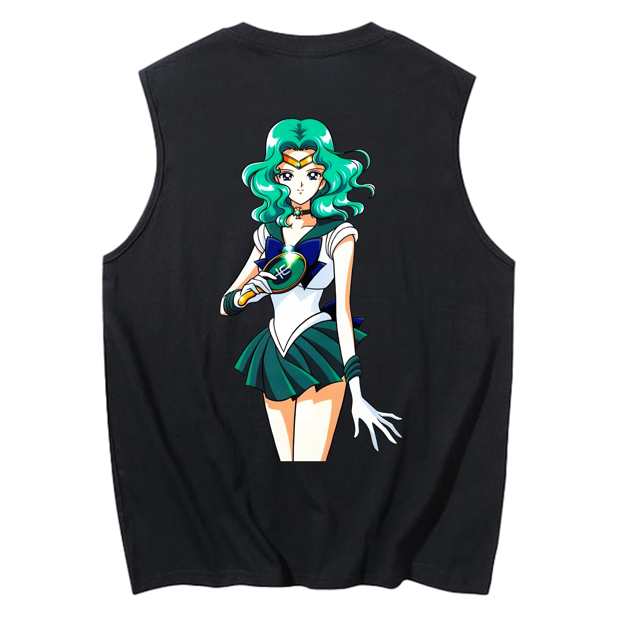 （画像用） 美少女戦士セーラームーン 海王 みちる（かいおう みちる） Sailor Moon Kaiou Michiru コットン100％タンクトップ（背面プリント）