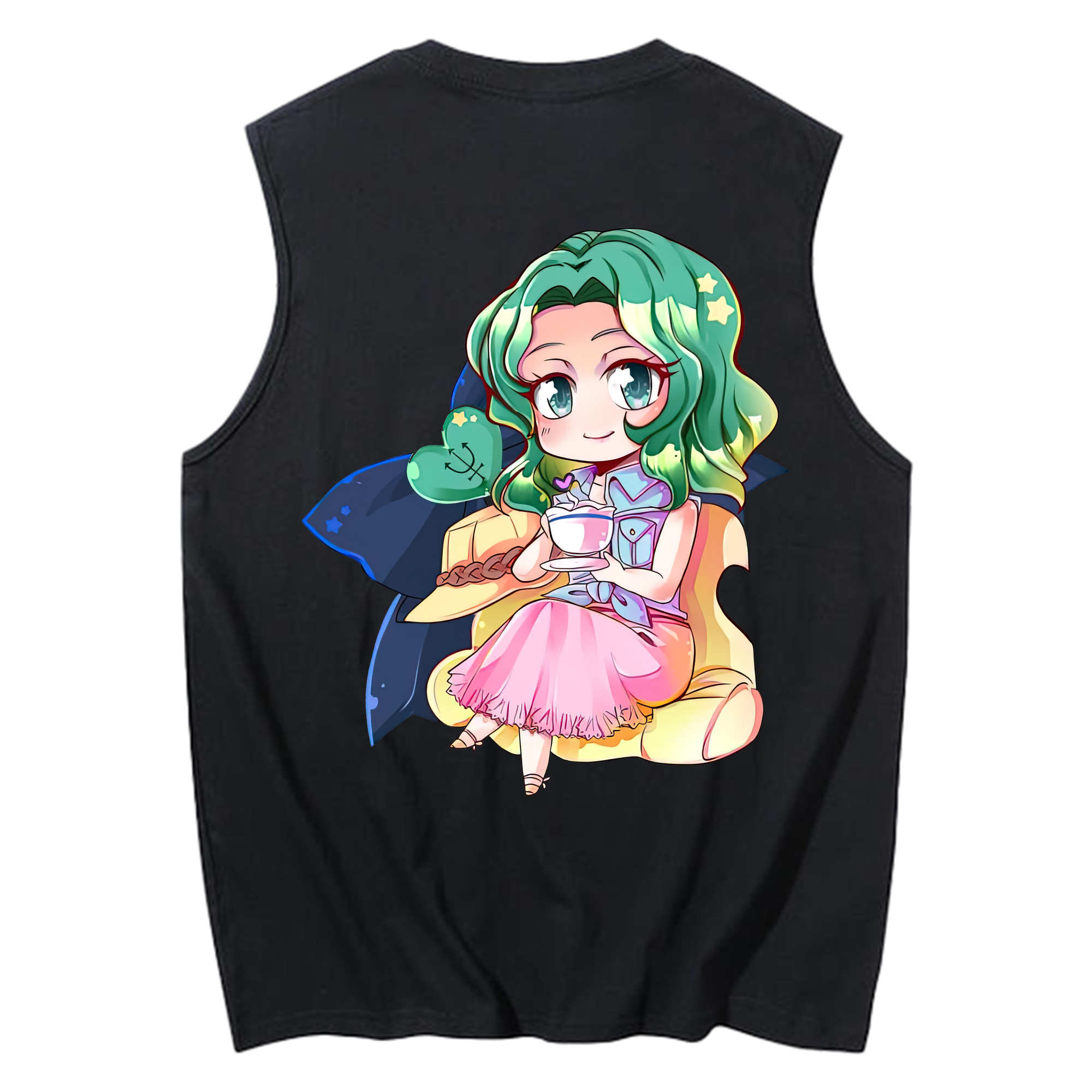 （画像用） 美少女戦士セーラームーン 海王 みちる（かいおう みちる） Sailor Moon Kaiou Michiru コットン100％タンクトップ（背面プリント）