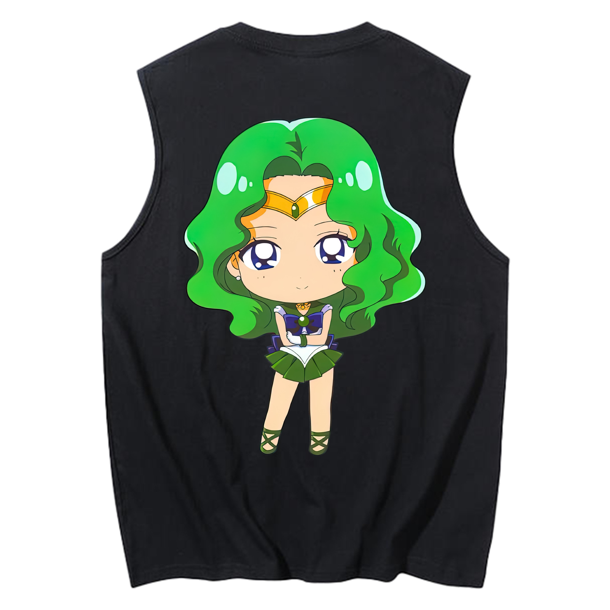（画像用） 美少女戦士セーラームーン 海王 みちる（かいおう みちる） Sailor Moon Kaiou Michiru コットン100％タンクトップ（背面プリント）