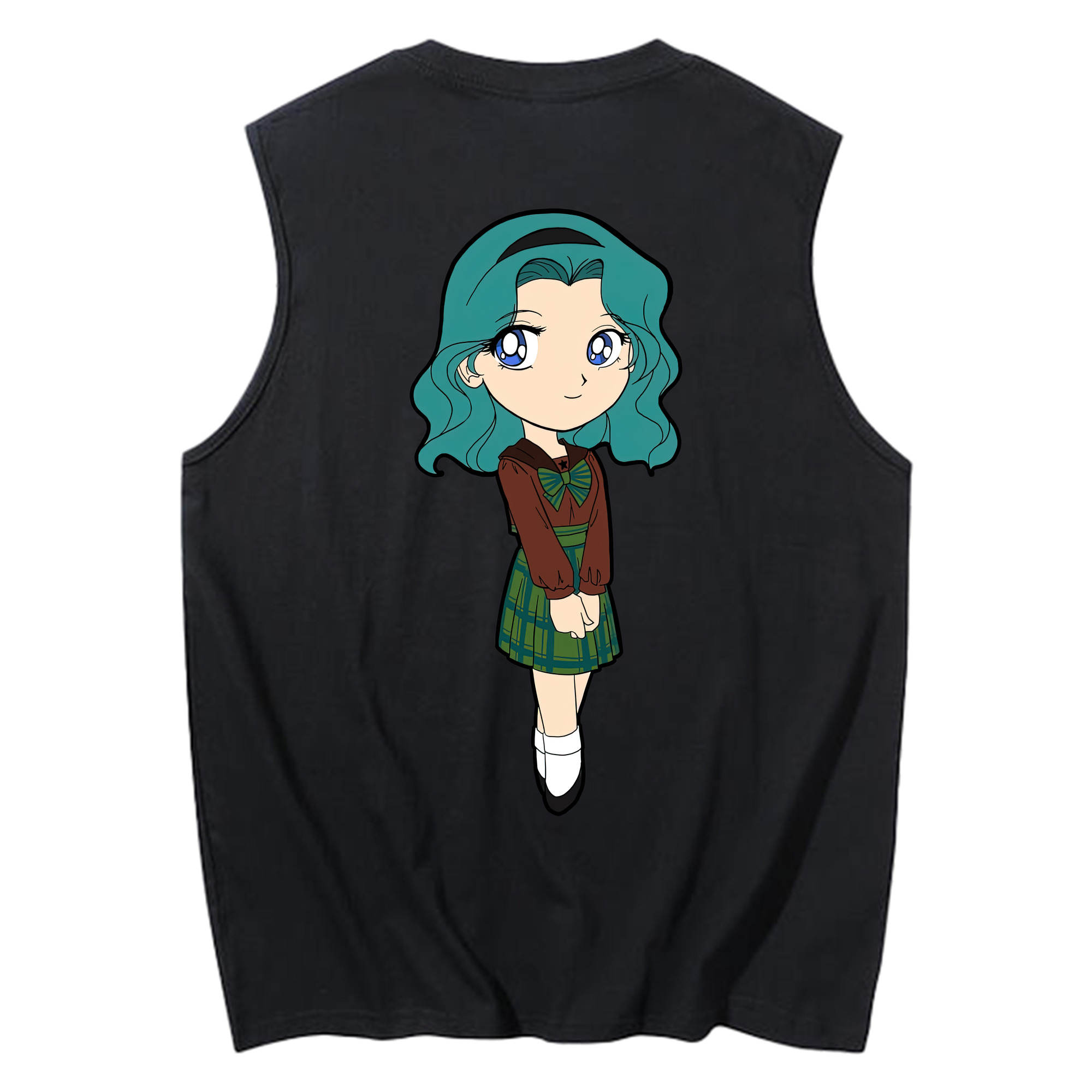 （画像用） 美少女戦士セーラームーン 海王 みちる（かいおう みちる） Sailor Moon Kaiou Michiru コットン100％タンクトップ（背面プリント）
