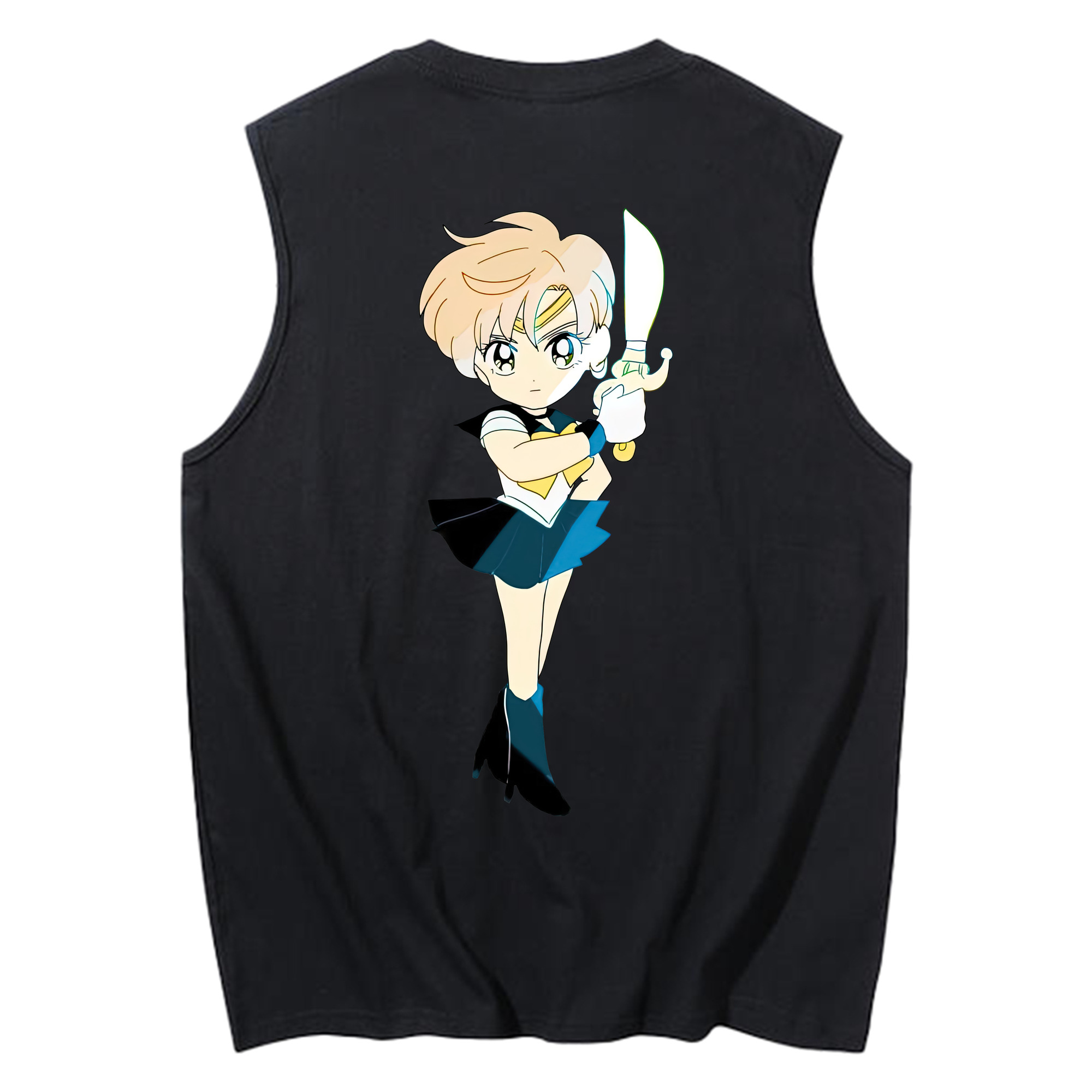 （画像用） 美少女戦士セーラームーン 天王はるか Sailor Moon Tenoh Haruka コットン100％タンクトップ（背面プリント）