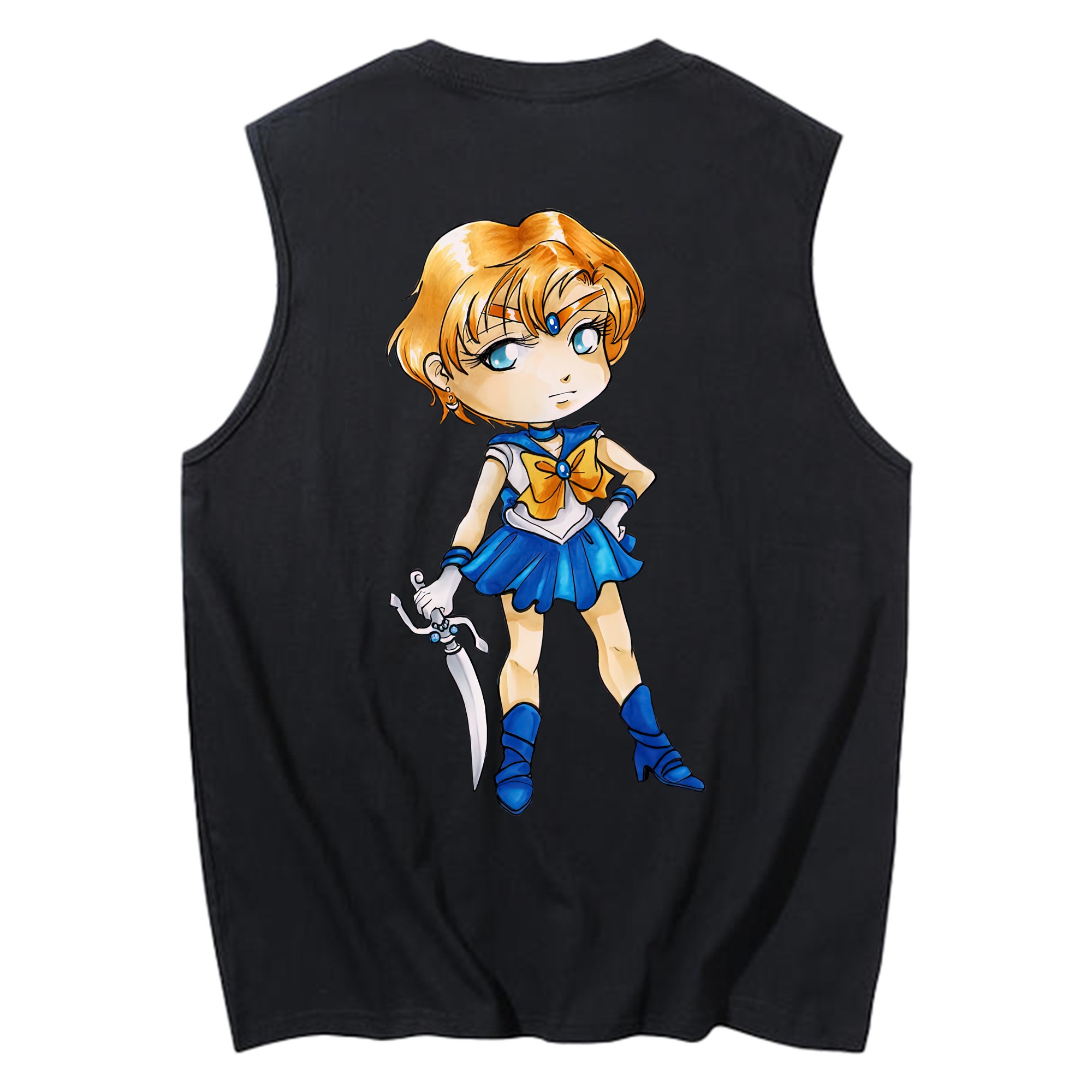 （画像用） 美少女戦士セーラームーン 天王はるか Sailor Moon Tenoh Haruka コットン100％タンクトップ（背面プリント）