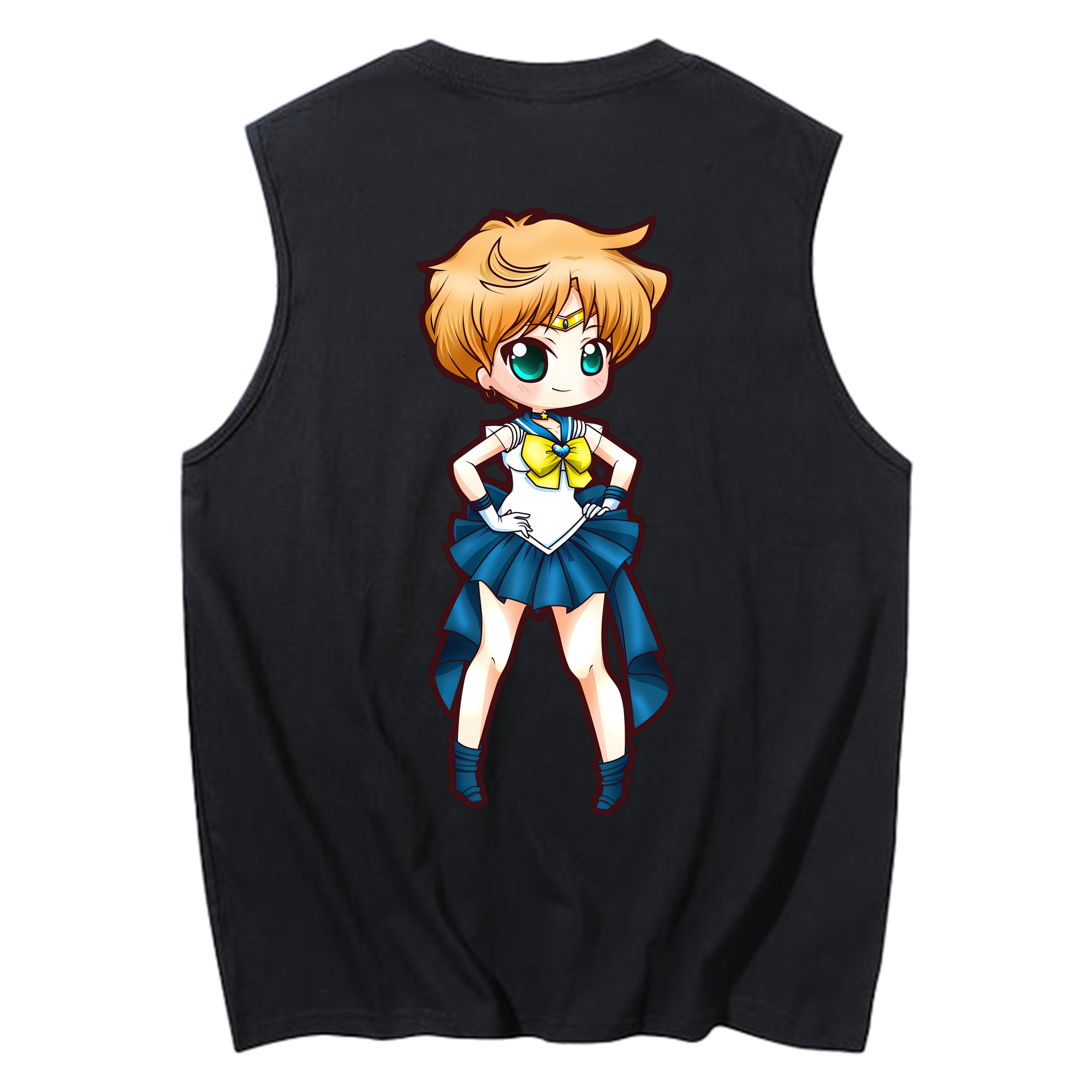 （画像用） 美少女戦士セーラームーン 天王はるか Sailor Moon Tenoh Haruka コットン100％タンクトップ（背面プリント）