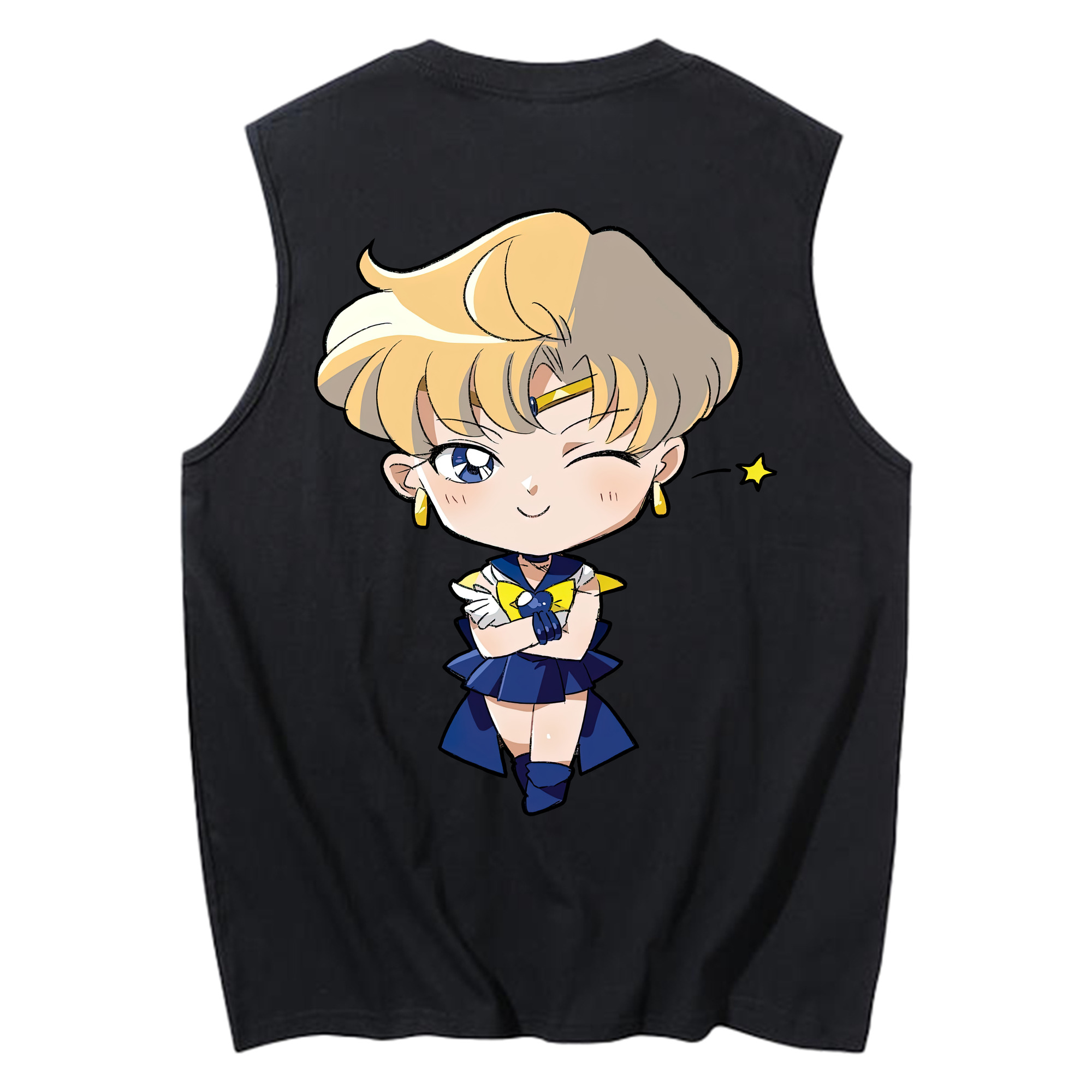 （画像用） 美少女戦士セーラームーン 天王はるか Sailor Moon Tenoh Haruka コットン100％タンクトップ（背面プリント）