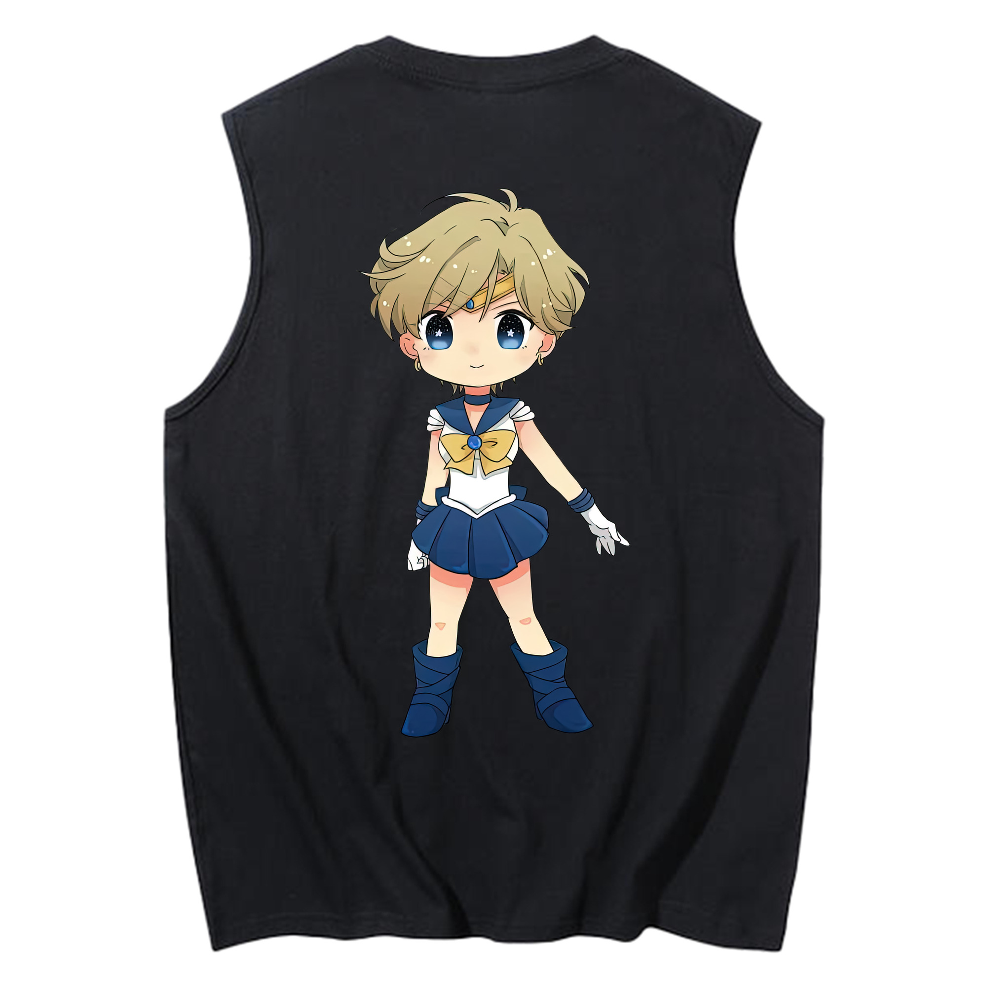 （画像用） 美少女戦士セーラームーン 天王はるか Sailor Moon Tenoh Haruka コットン100％タンクトップ（背面プリント）