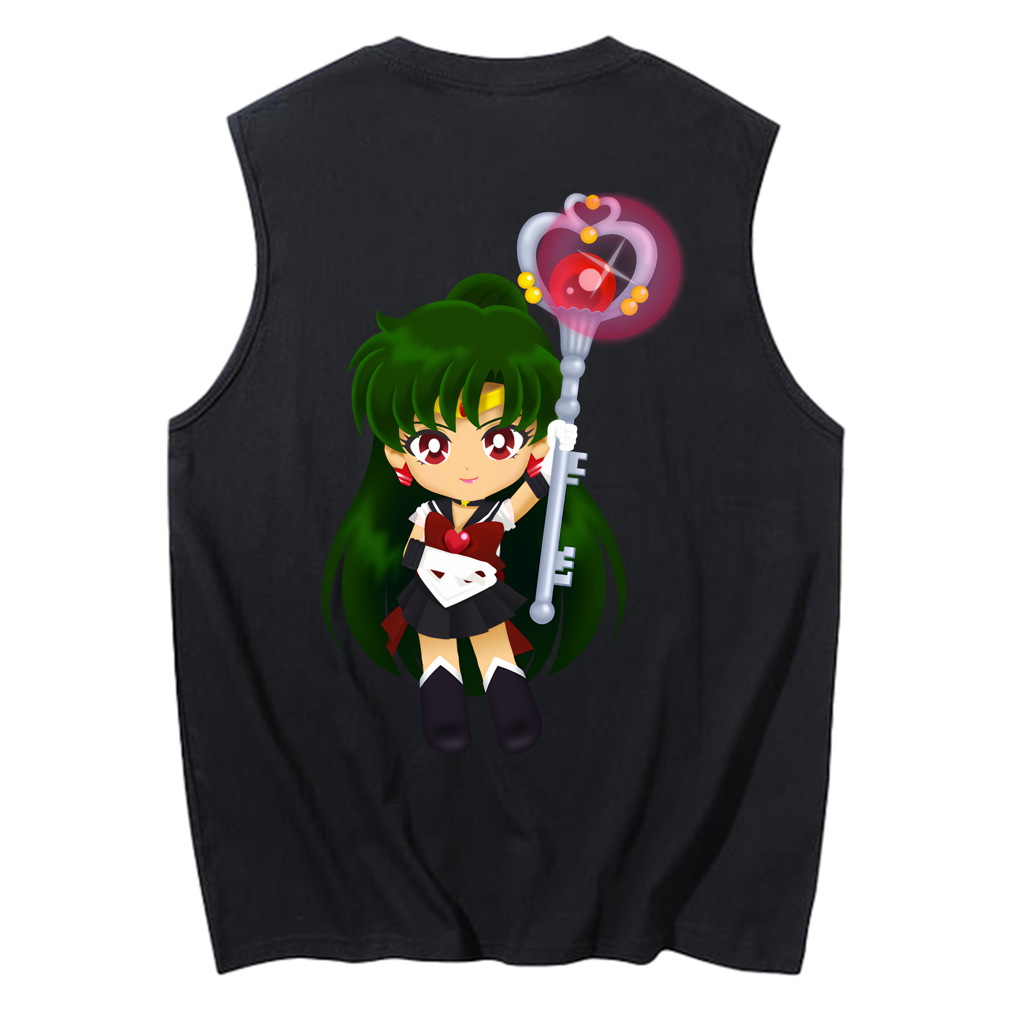 （画像用） 美少女戦士セーラームーン 冥王せつな Sailor Moon Meiou Setsuna コットン100％タンクトップ（背面プリント）