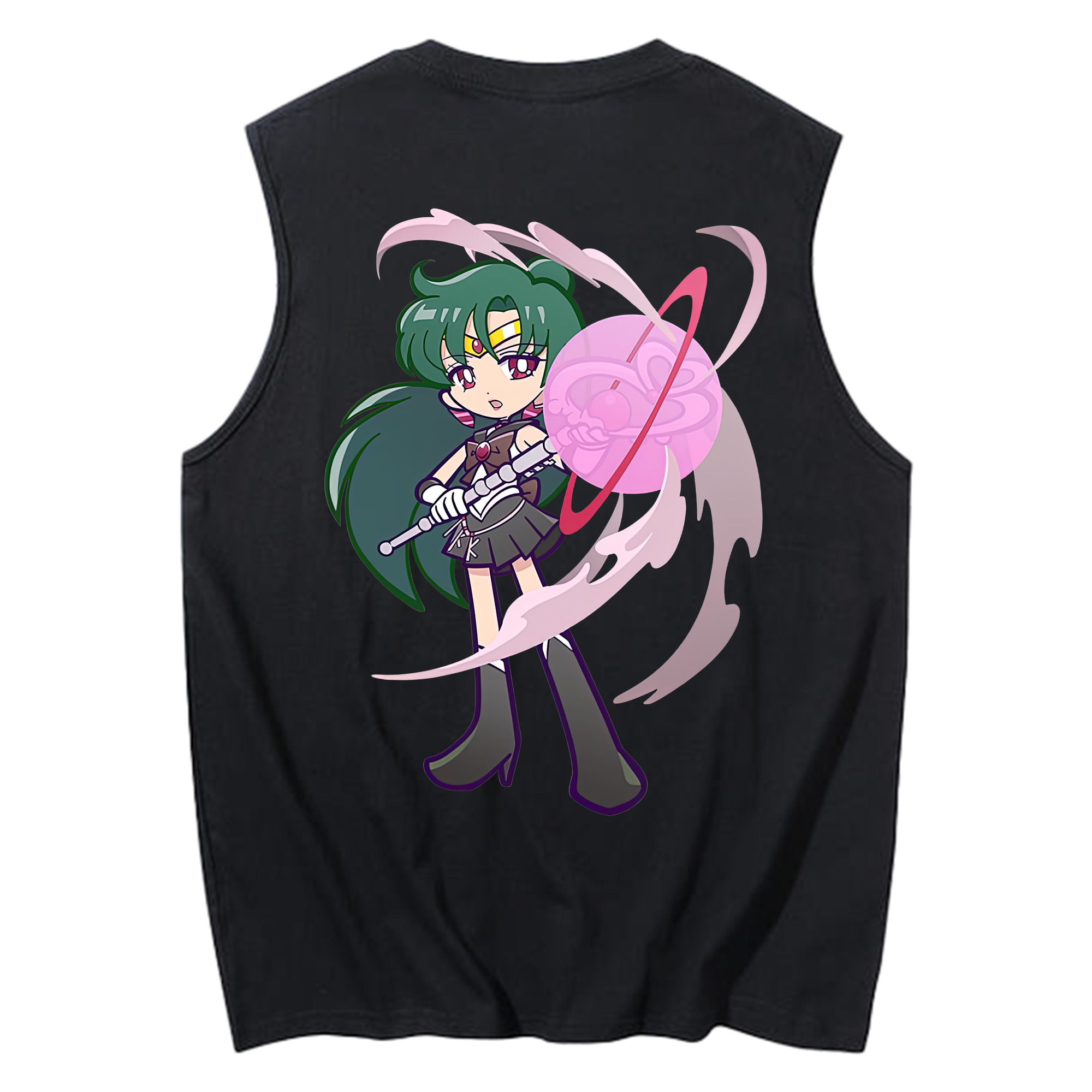 （画像用） 美少女戦士セーラームーン 冥王せつな Sailor Moon Meiou Setsuna コットン100％タンクトップ（背面プリント）
