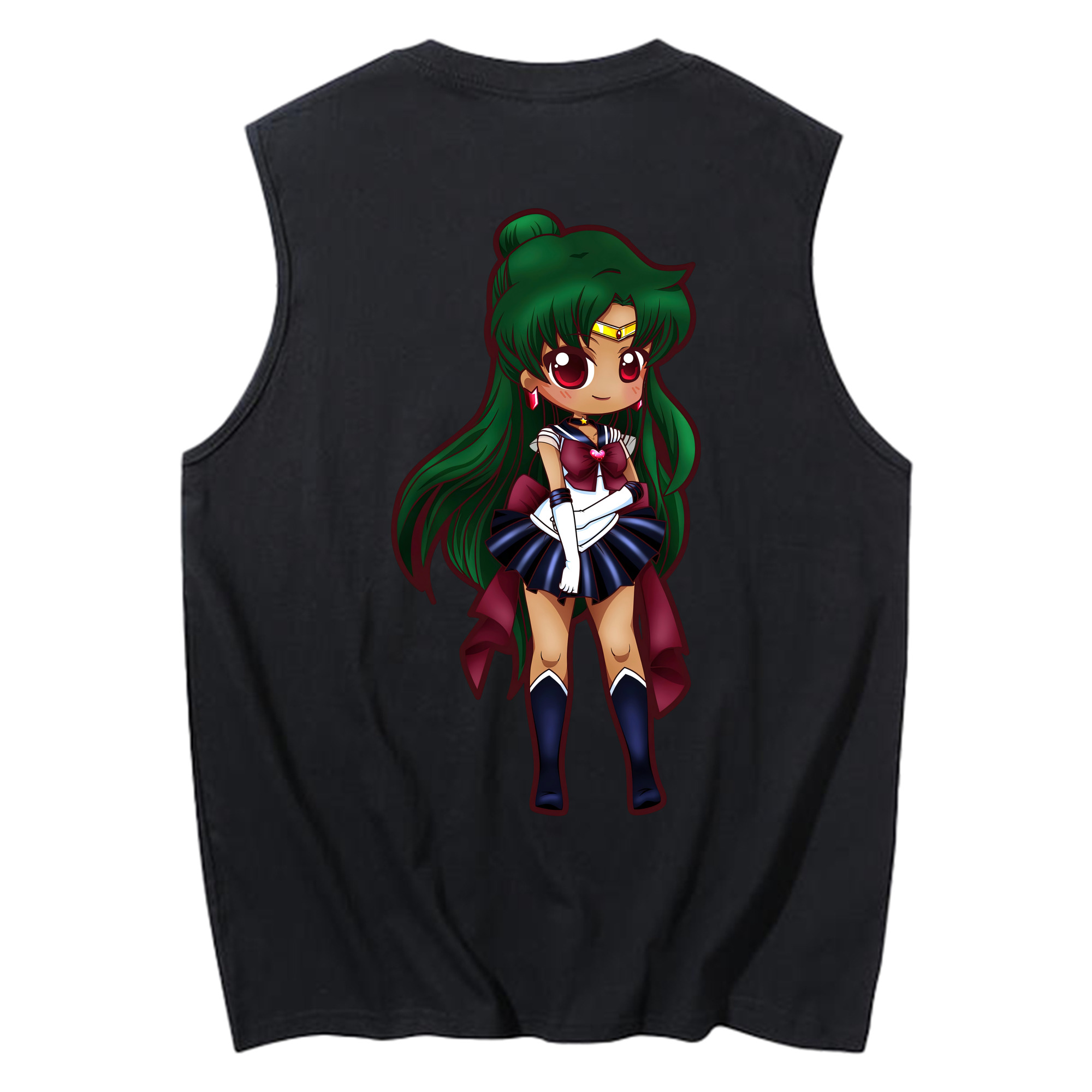 （画像用） 美少女戦士セーラームーン 冥王せつな Sailor Moon Meiou Setsuna コットン100％タンクトップ（背面プリント）