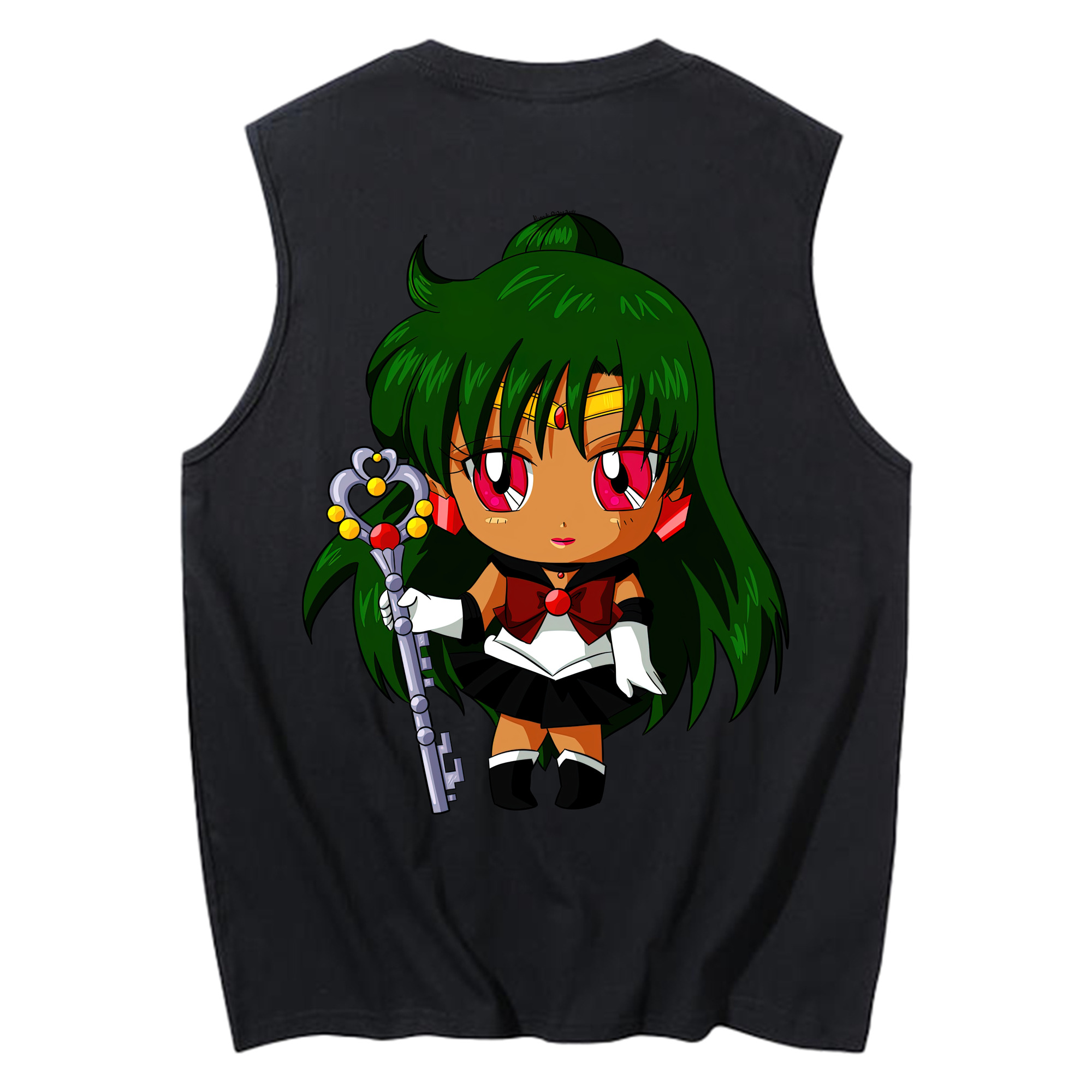 （画像用） 美少女戦士セーラームーン 冥王せつな Sailor Moon Meiou Setsuna コットン100％タンクトップ（背面プリント）