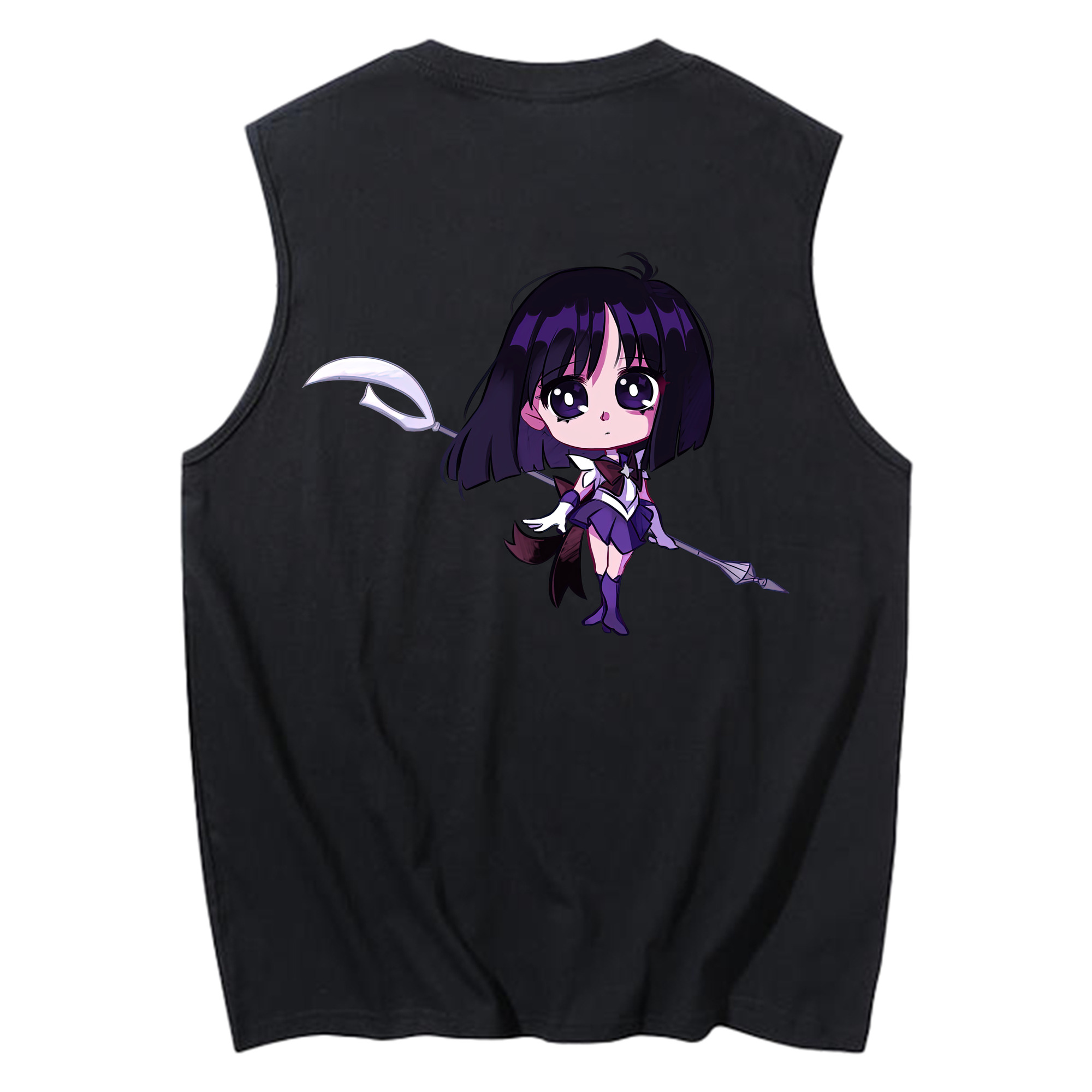 （画像用） 美少女戦士セーラームーン 土萠ほたる Sailor Moon Tomoe Hotaru （セーラーサターン；Sailor Saturn） コットン100％タンクトップ（背面プリント）