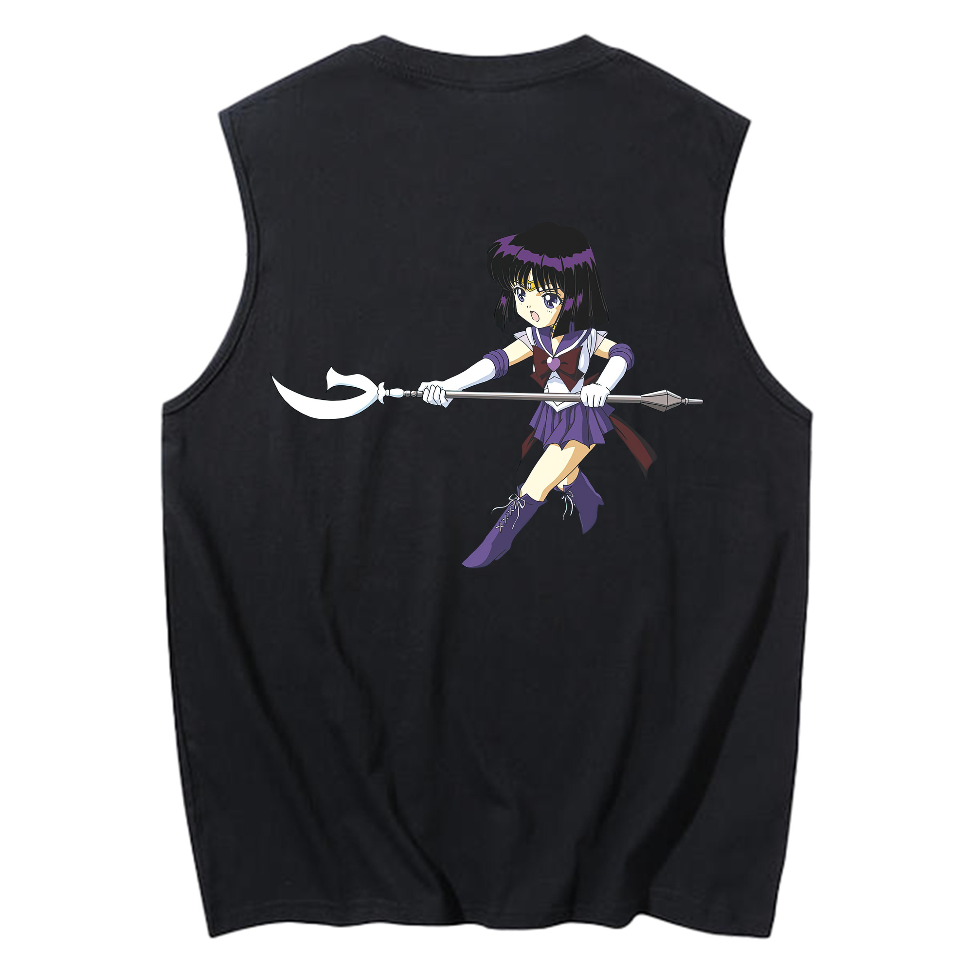 （画像用） 美少女戦士セーラームーン 土萠ほたる Sailor Moon Tomoe Hotaru （セーラーサターン；Sailor Saturn） コットン100％タンクトップ（背面プリント）