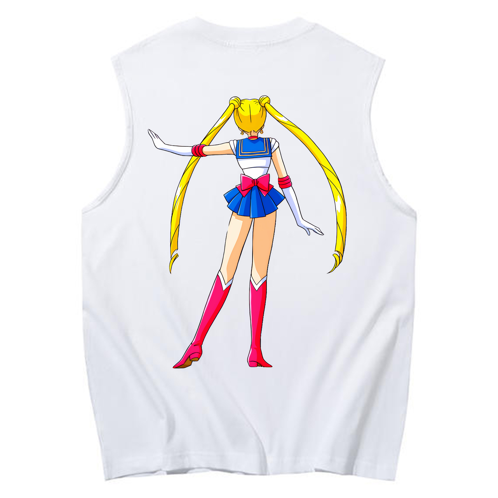 （画像用） 美少女戦士セーラームーン 月野 うさぎ つきの うさぎ Sailor Moon Tsukino Usagi コットン100％タンクトップ（背面プリント）