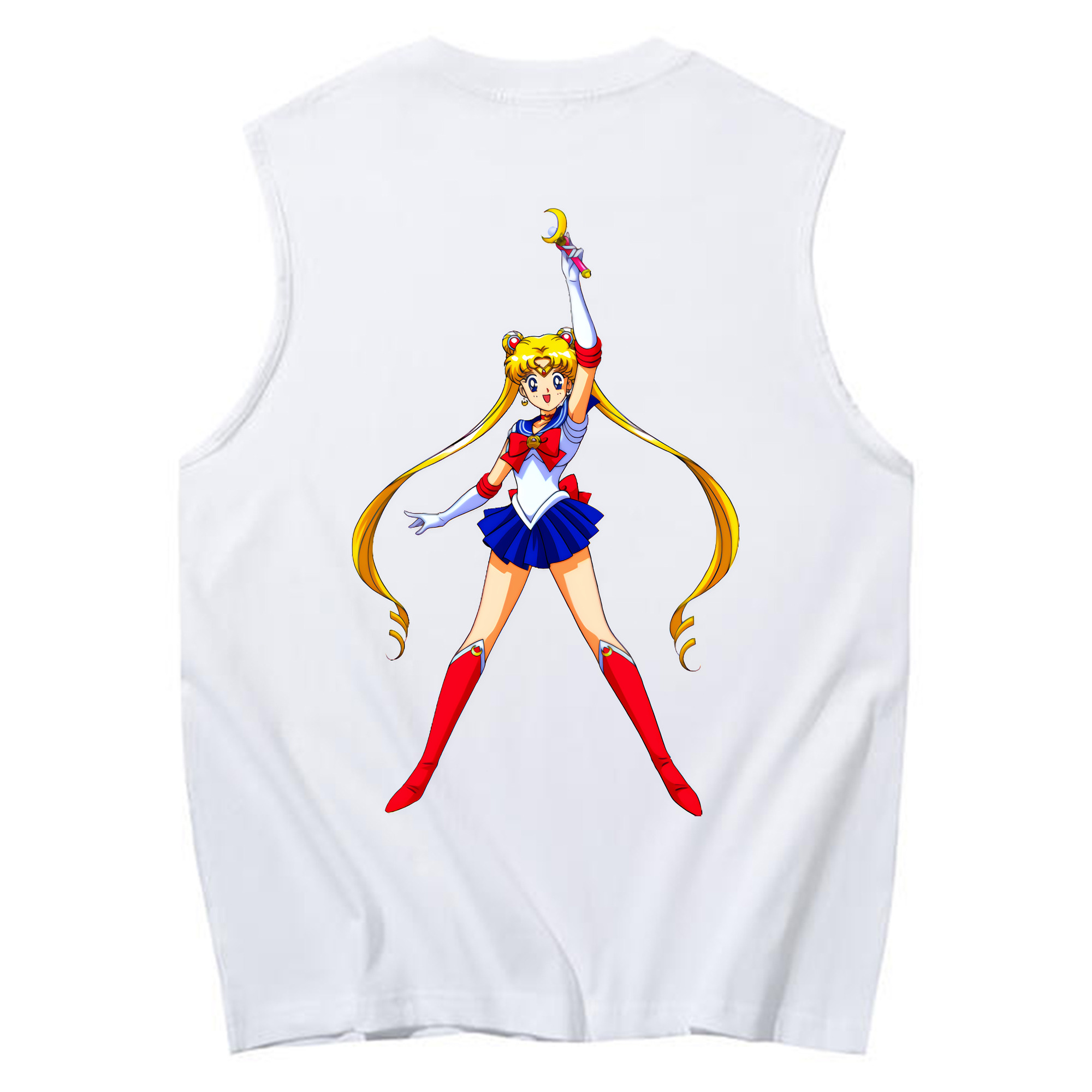 （画像用） 美少女戦士セーラームーン 月野 うさぎ つきの うさぎ Sailor Moon Tsukino Usagi コットン100％タンクトップ（背面プリント）