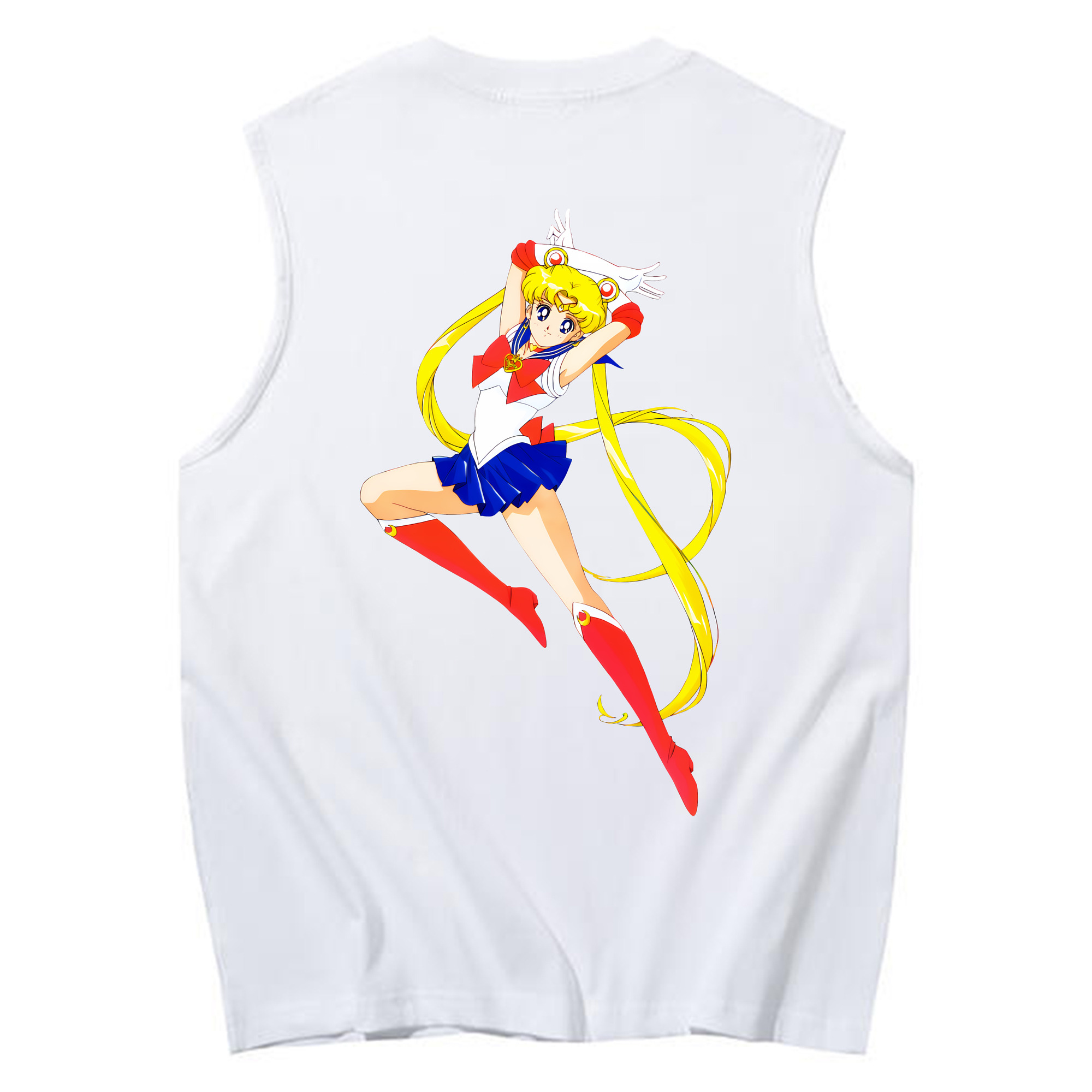 （画像用） 美少女戦士セーラームーン 月野 うさぎ つきの うさぎ Sailor Moon Tsukino Usagi コットン100％タンクトップ（背面プリント）