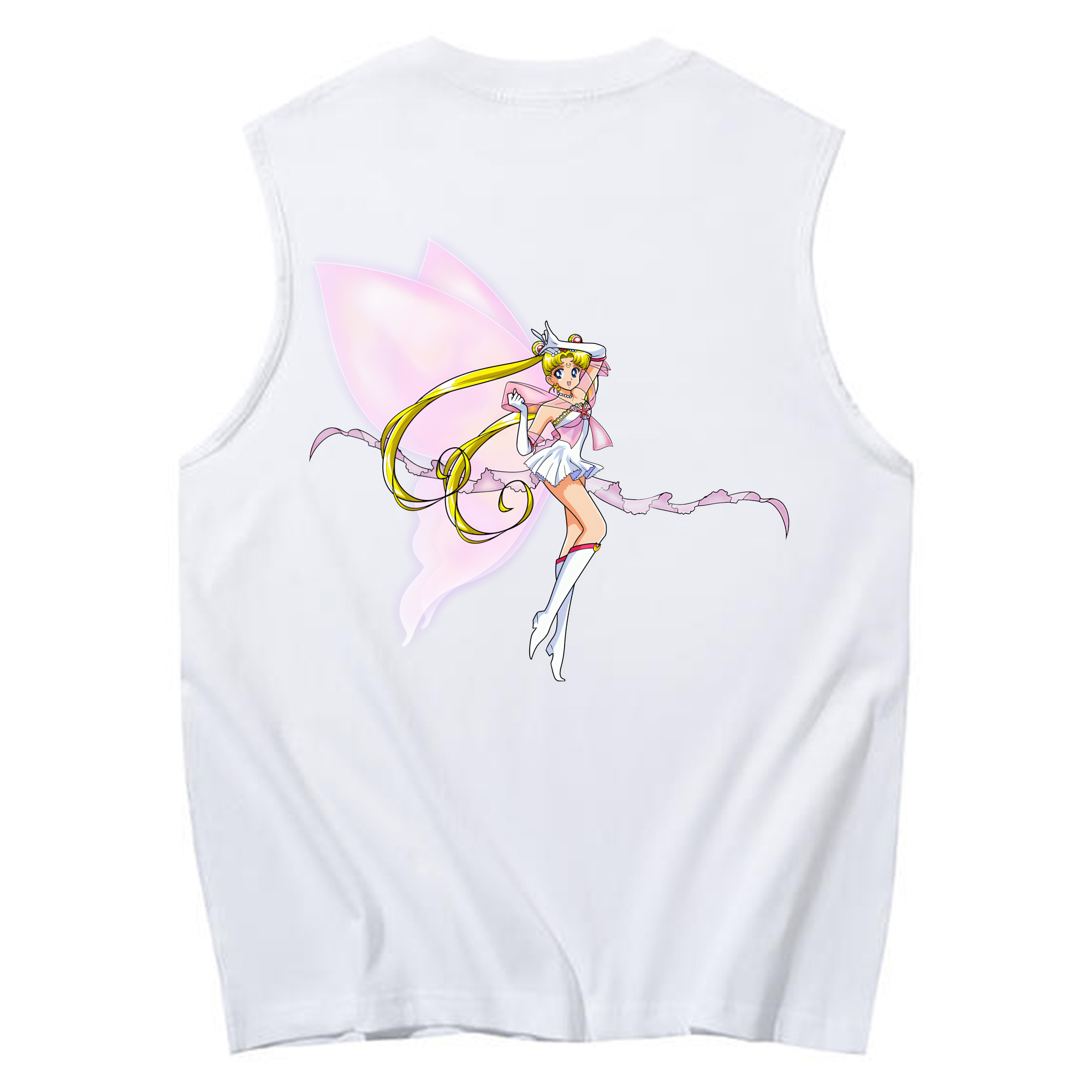 （画像用） 美少女戦士セーラームーン 月野 うさぎ つきの うさぎ Sailor Moon Tsukino Usagi コットン100％タンクトップ（背面プリント）