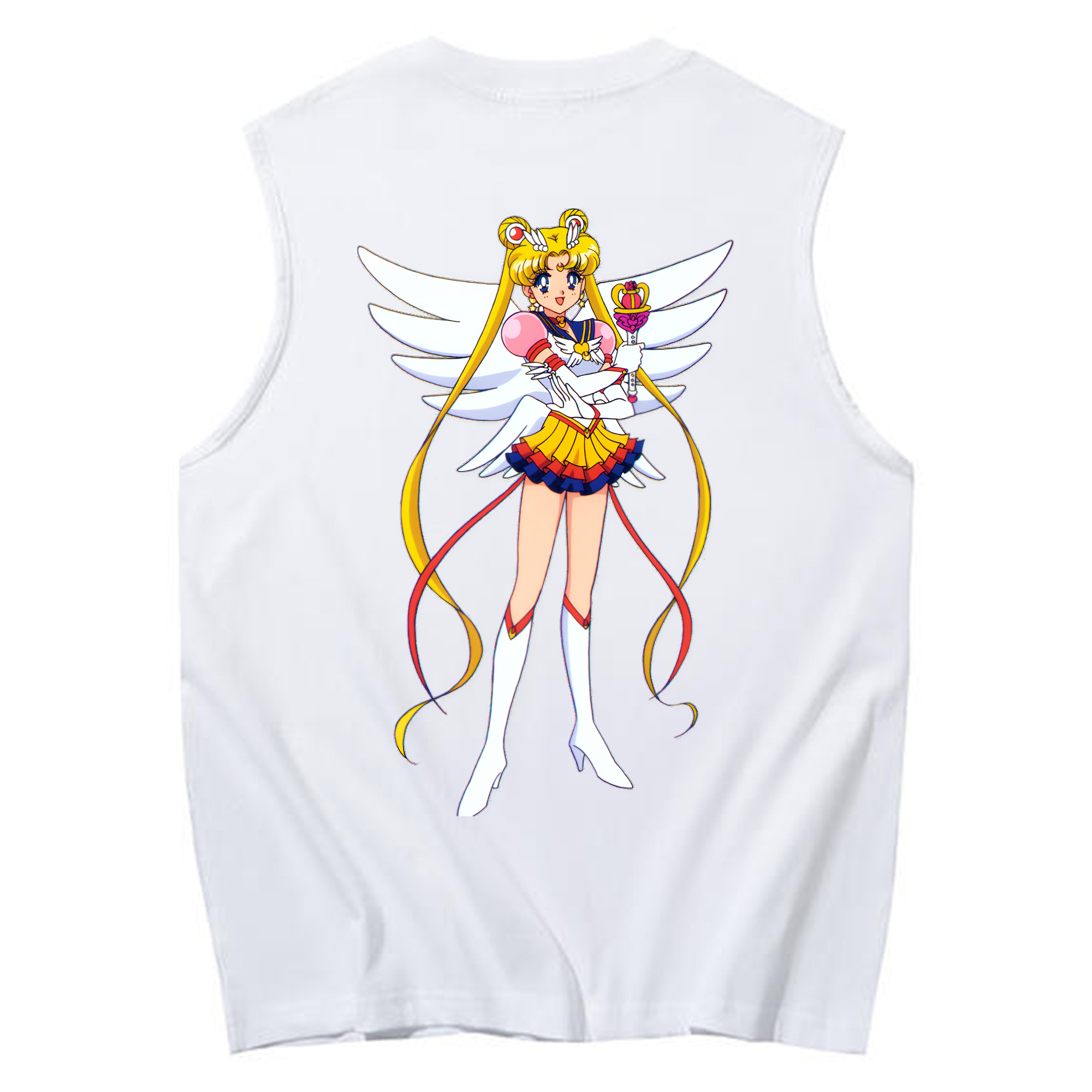 （画像用） 美少女戦士セーラームーン 月野 うさぎ つきの うさぎ Sailor Moon Tsukino Usagi コットン100％タンクトップ（背面プリント）