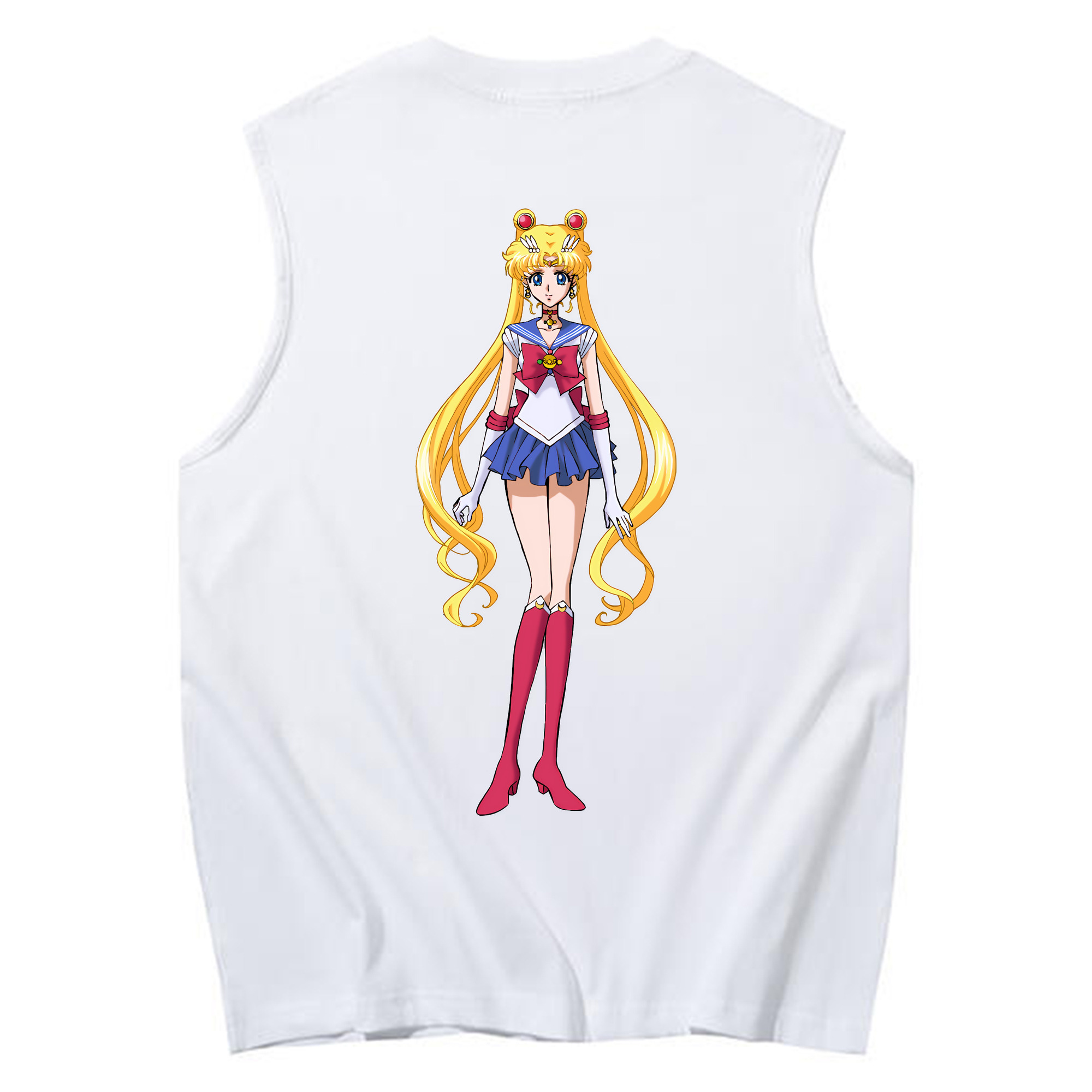 （画像用） 美少女戦士セーラームーン 月野 うさぎ つきの うさぎ Sailor Moon Tsukino Usagi コットン100％タンクトップ（背面プリント）