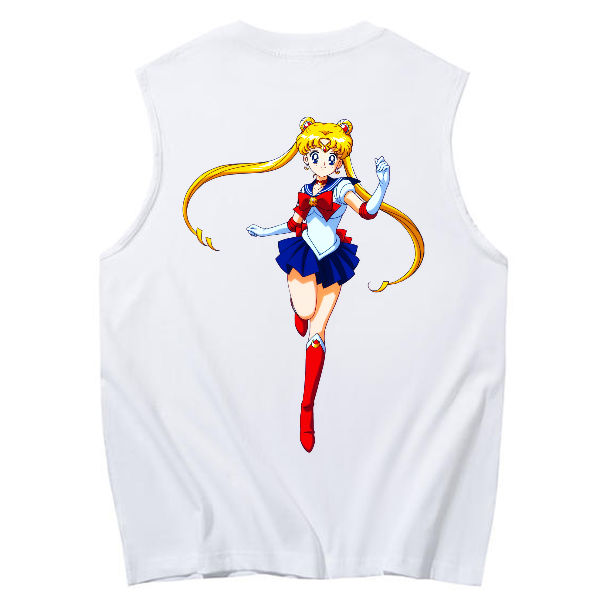 （画像用） 美少女戦士セーラームーン 月野 うさぎ つきの うさぎ Sailor Moon Tsukino Usagi コットン100％タンクトップ（背面プリント）