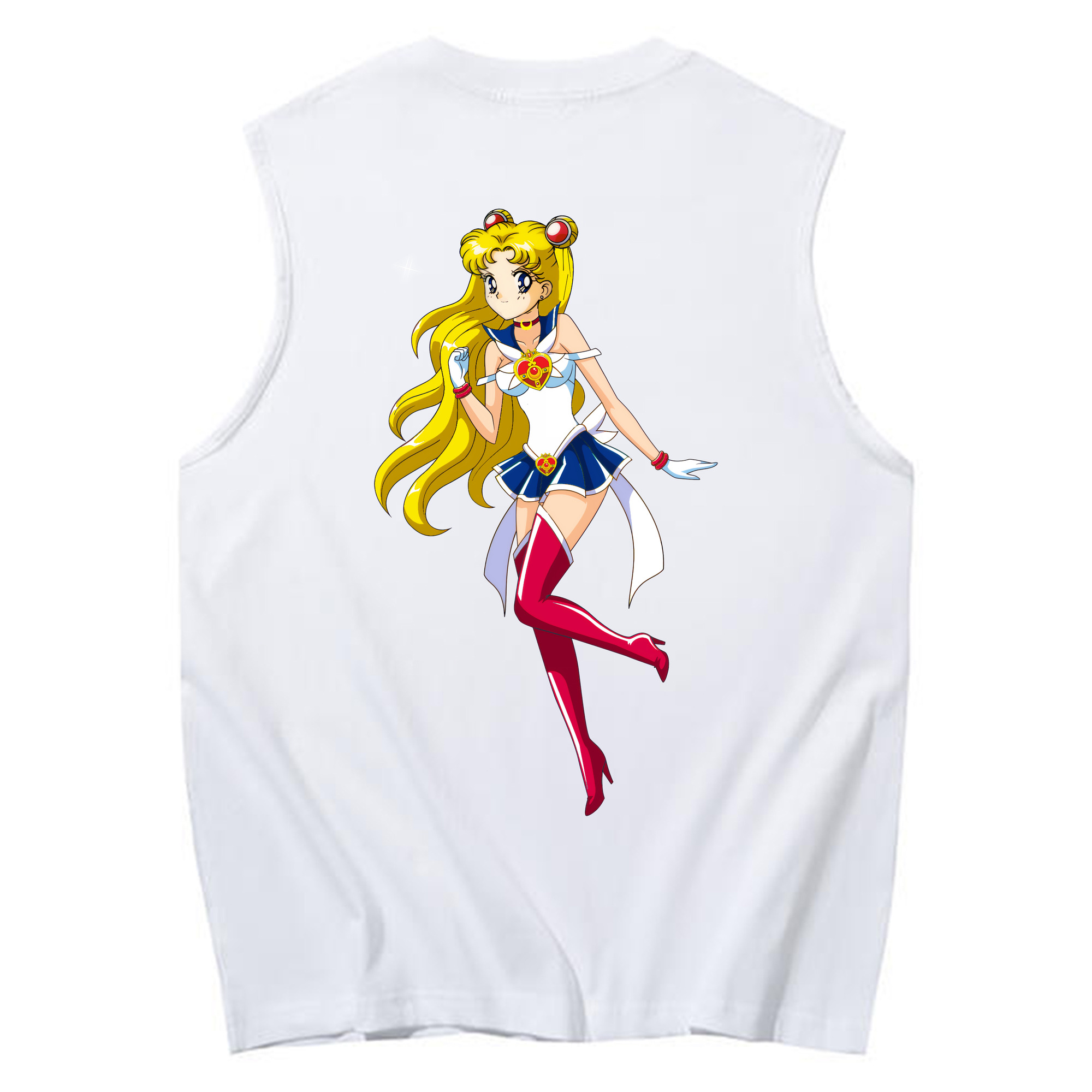 （画像用） 美少女戦士セーラームーン 月野 うさぎ つきの うさぎ Sailor Moon Tsukino Usagi コットン100％タンクトップ（背面プリント）