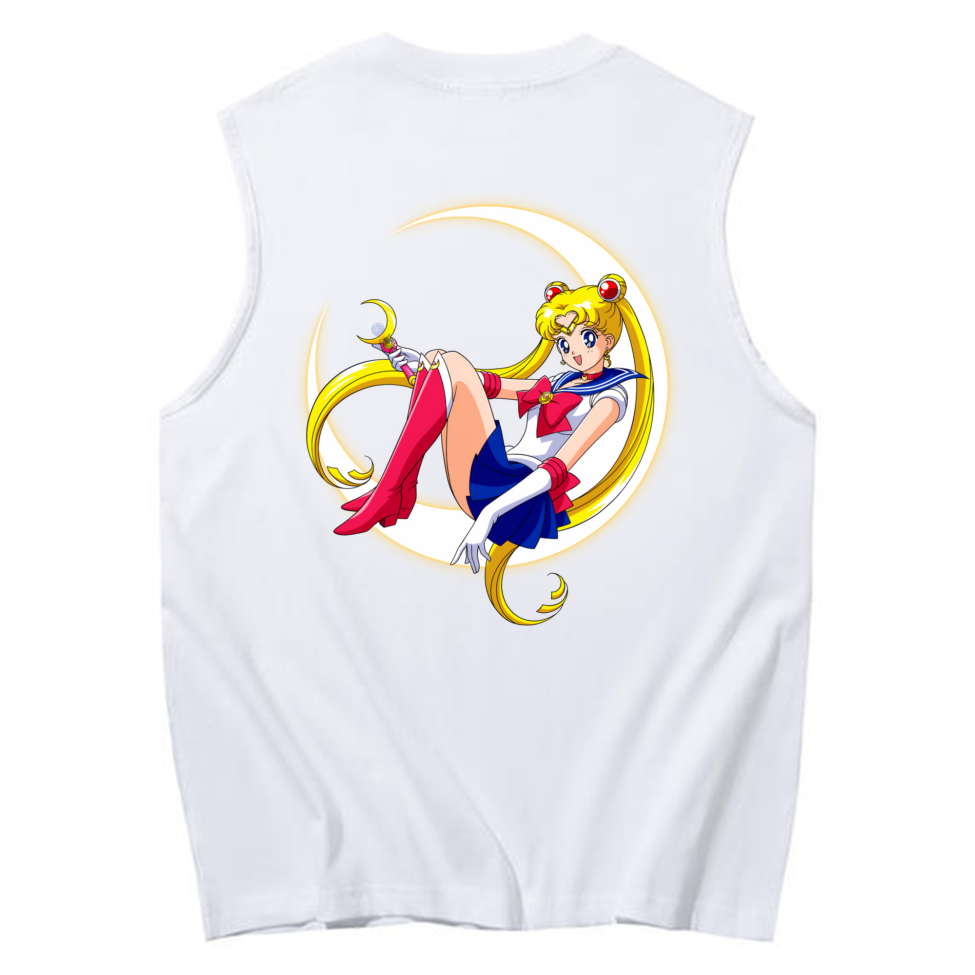 （画像用） 美少女戦士セーラームーン 月野 うさぎ つきの うさぎ Sailor Moon Tsukino Usagi コットン100％タンクトップ（背面プリント）